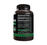 PURE ORIGINAL INGREDIENTS Spirulina Capsules back view with ingredients