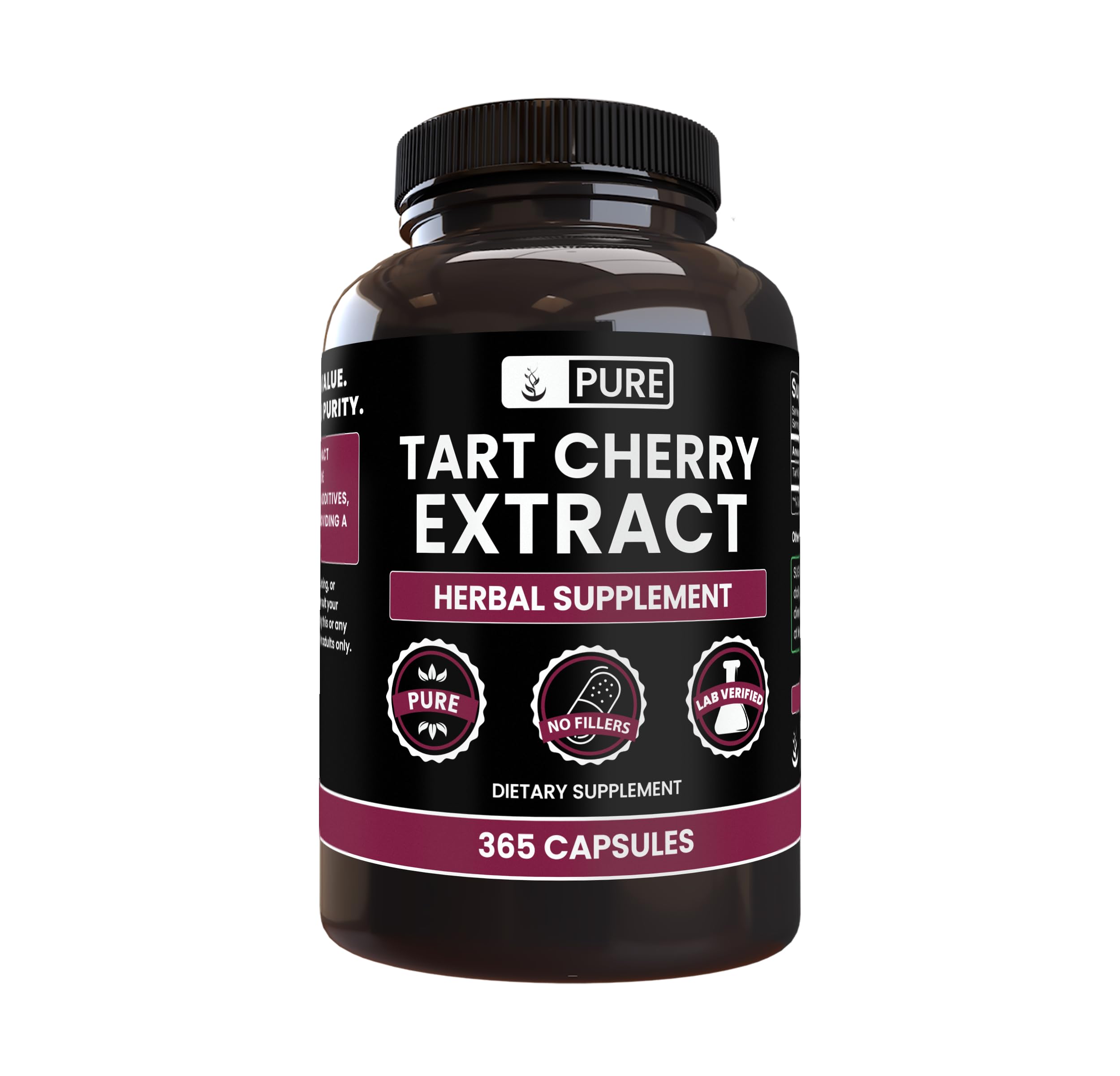 PURE ORIGINAL INGREDIENTS Tart Cherry Extract Capsules front view