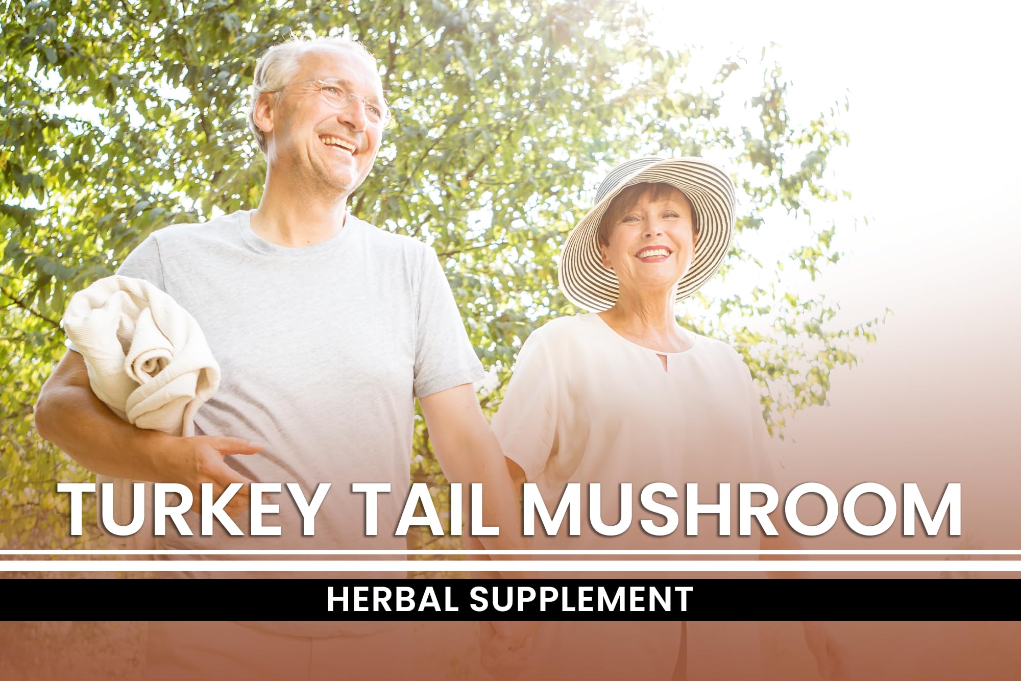 PURE ORIGINAL INGREDIENTS Turkey Tail Mushroom Capsules with measuring spoon