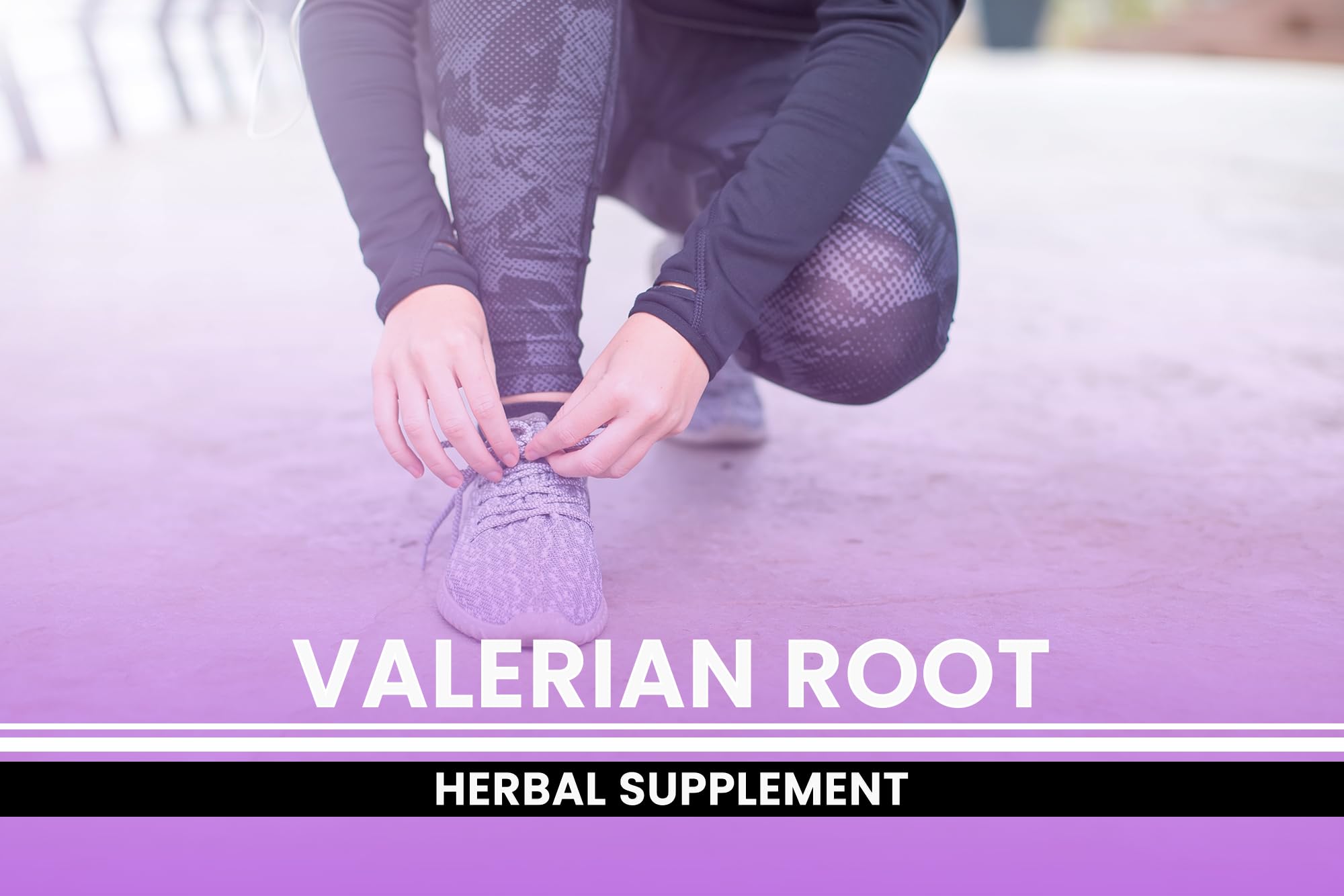 PURE ORIGINAL INGREDIENTS Valerian Root Capsules on wooden table