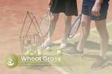 PURE ORIGINAL INGREDIENTS Wheat Grass Capsules on a wooden surface