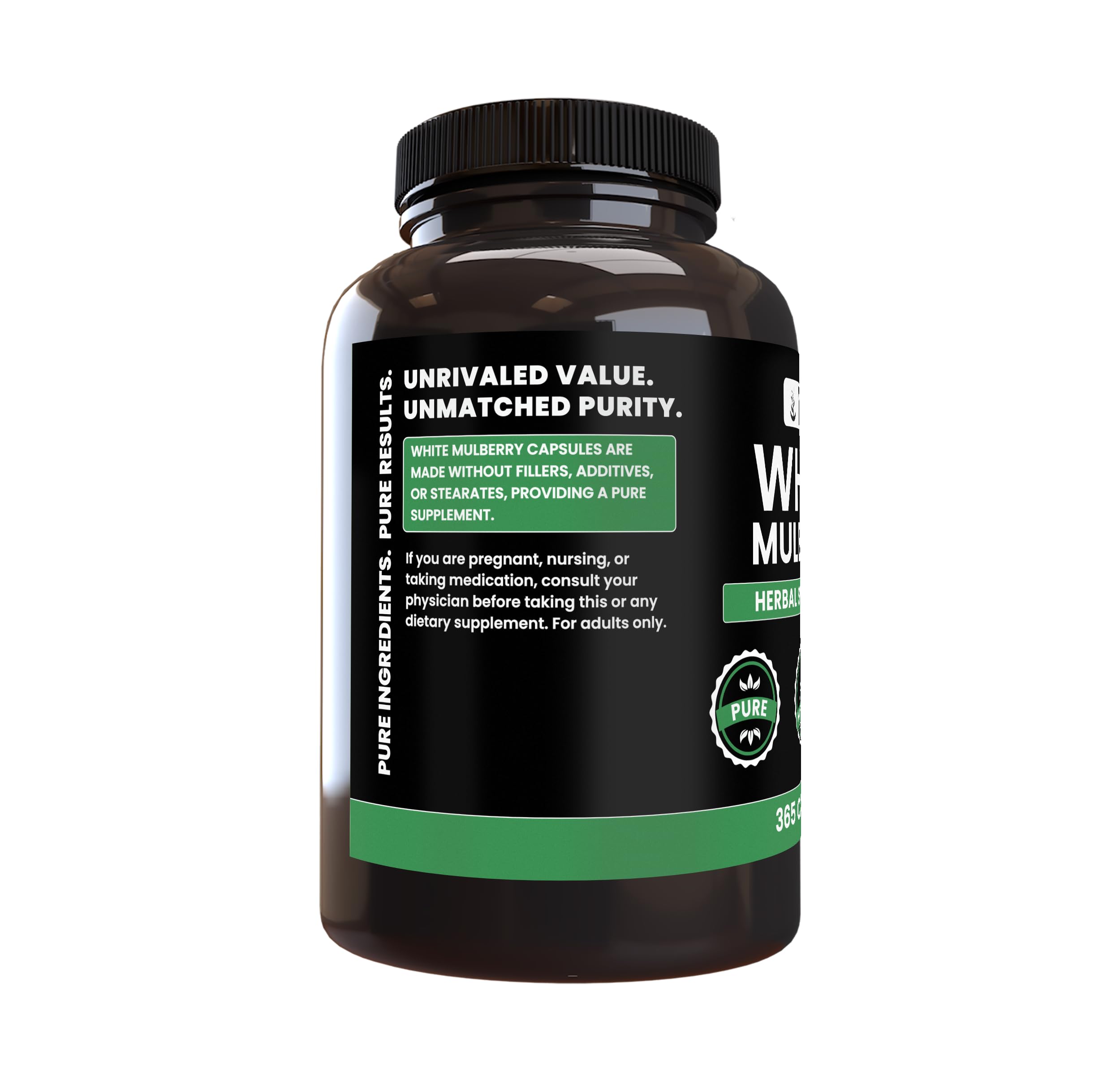 PURE ORIGINAL INGREDIENTS White Mulberry Capsules side view
