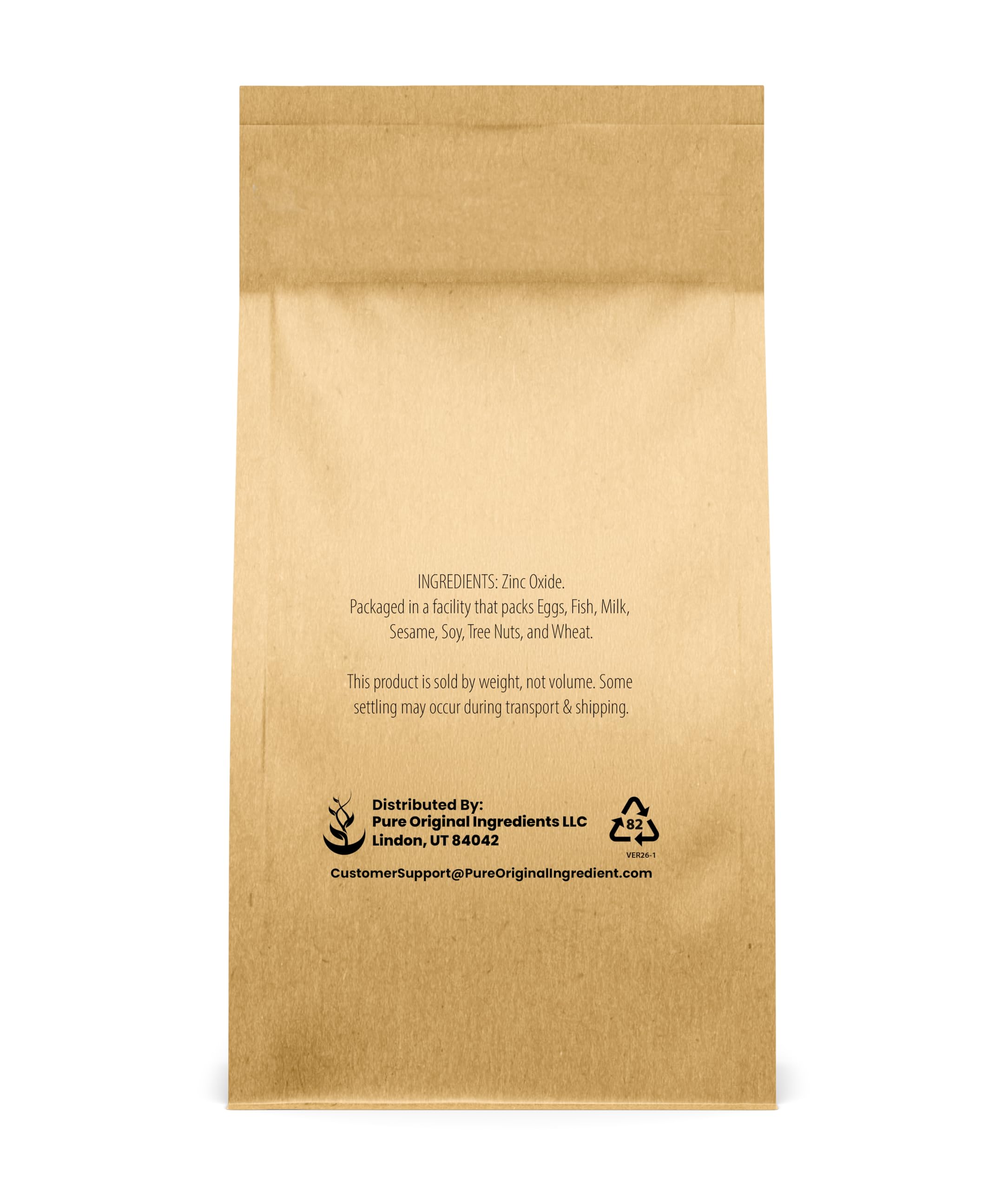 PURE ORIGINAL INGREDIENTS Zinc Oxide packaging details