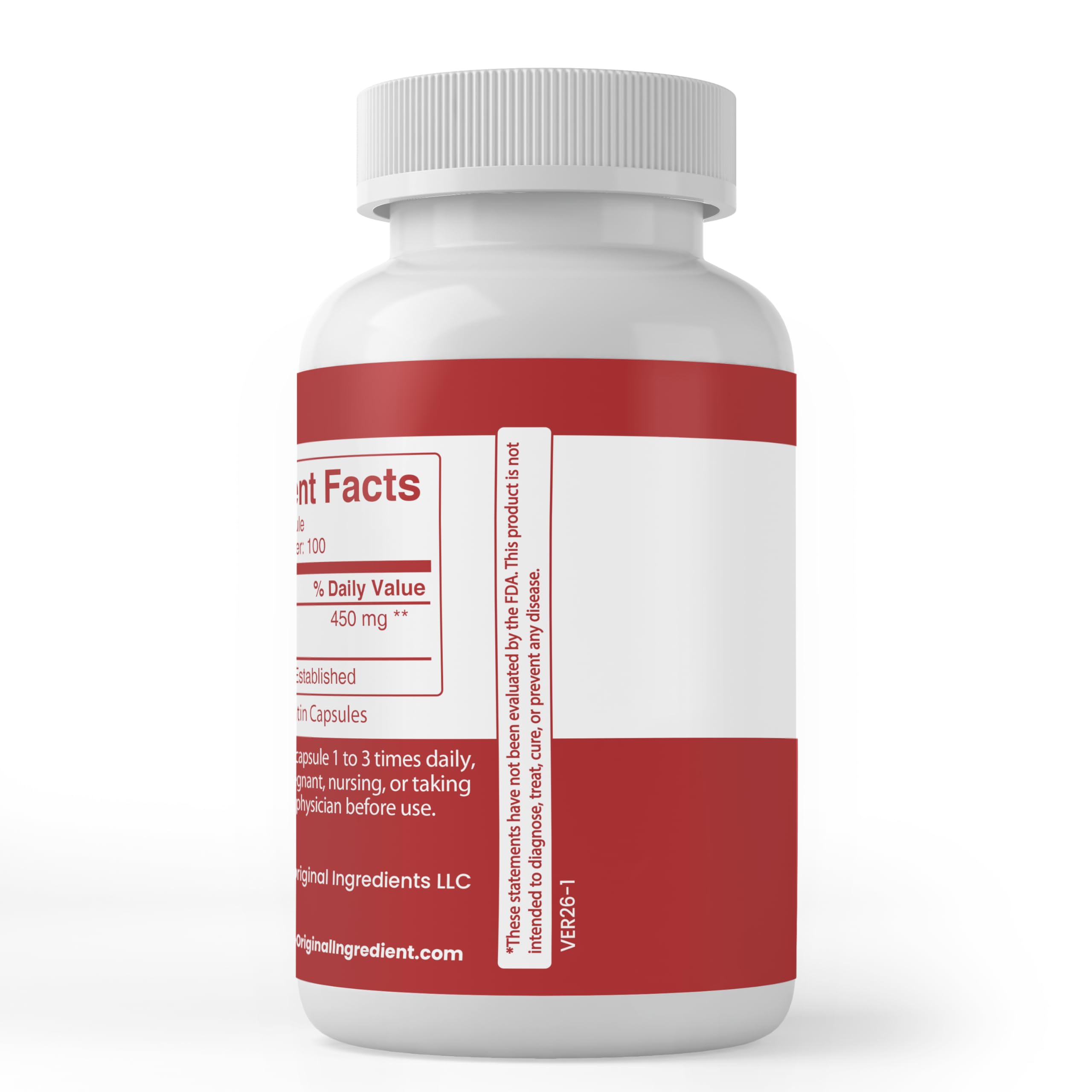 PURE Pomegranate Extract Capsules side view showing capsule details