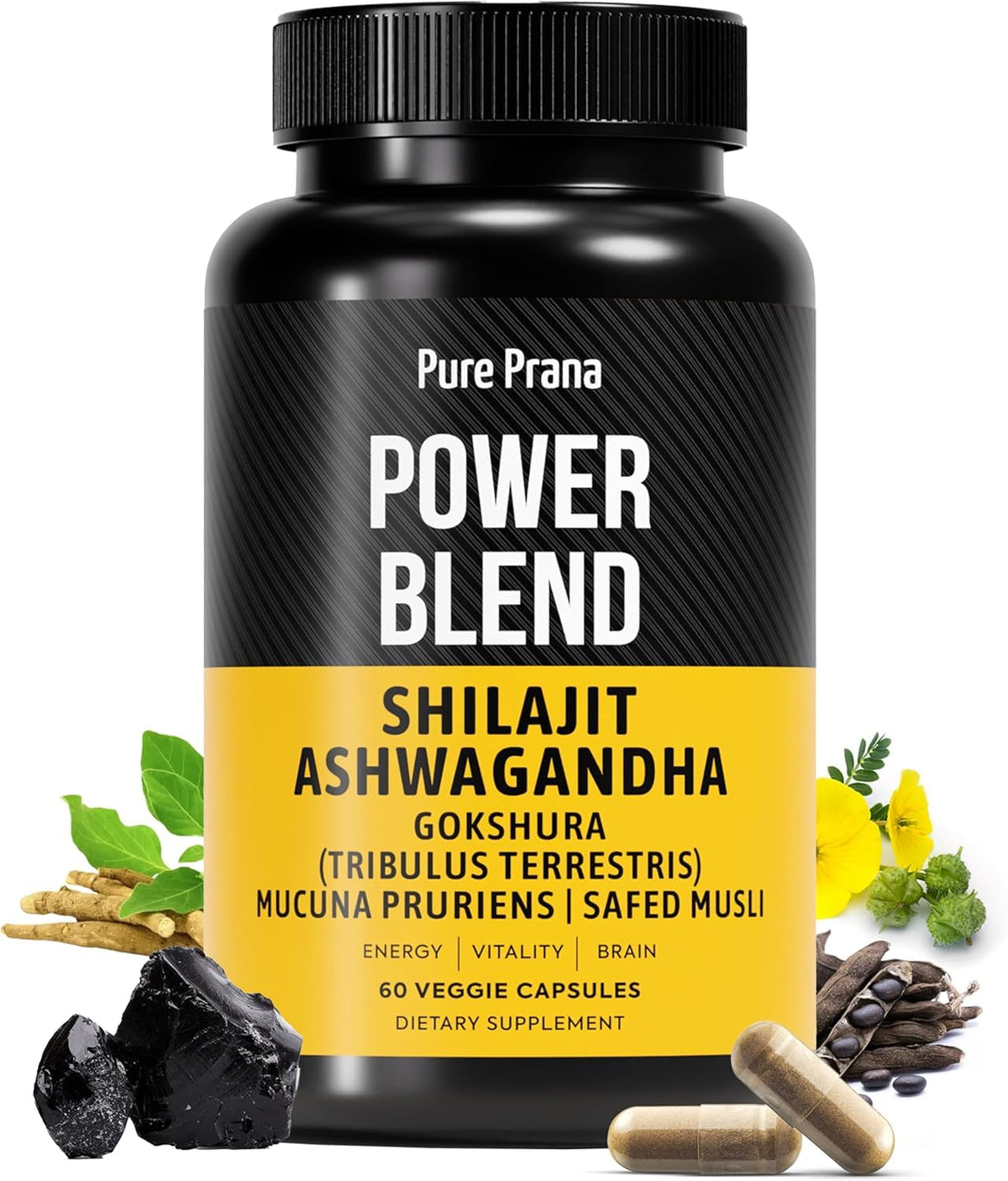 Pure Prana Men’s Herbal Power Blend 60 veg capsules front view