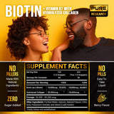 PURE RESEARCH Biotin Collagen Liquid Drops 57g on a wooden table