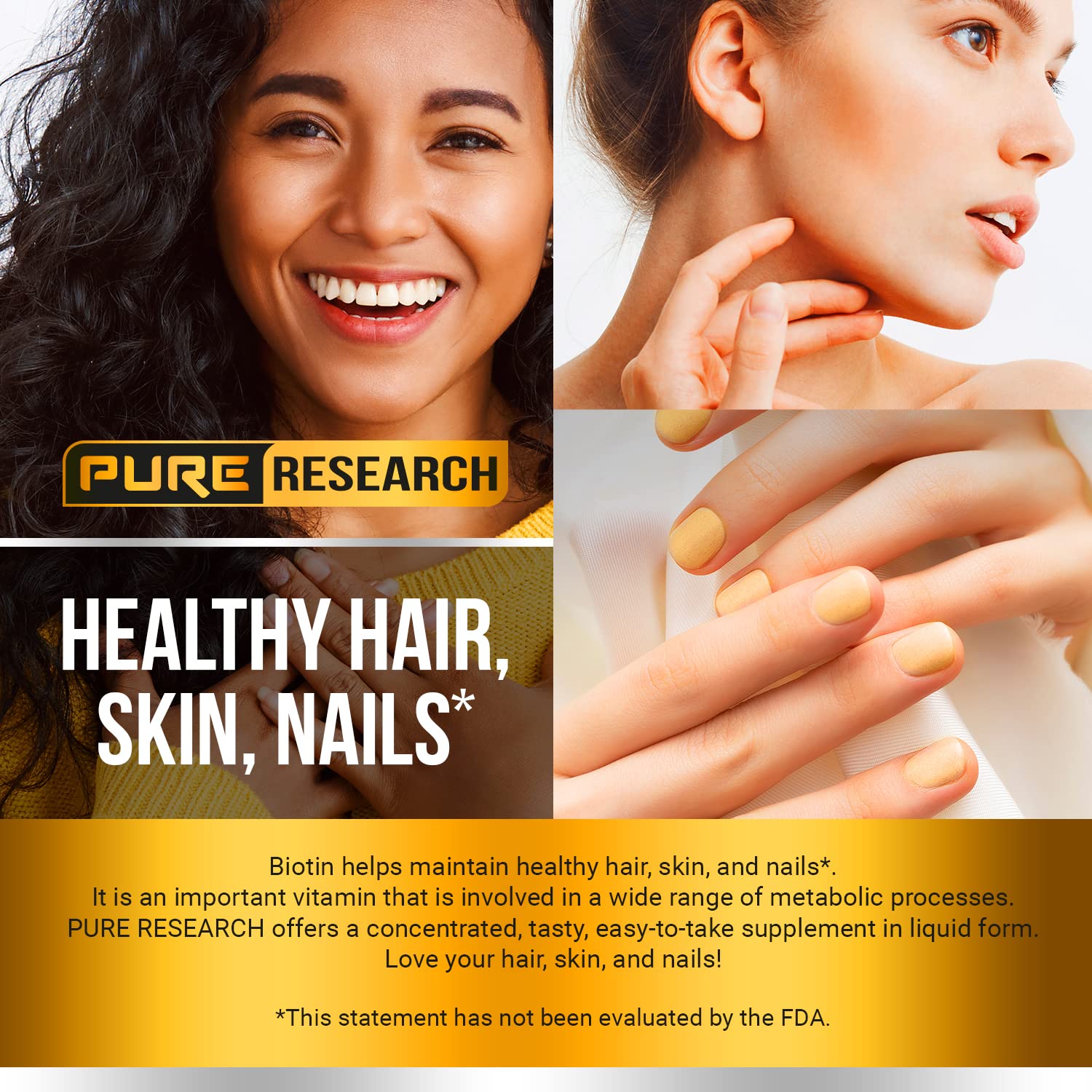 PURE RESEARCH Liquid Biotin Collagen Drops berry flavour