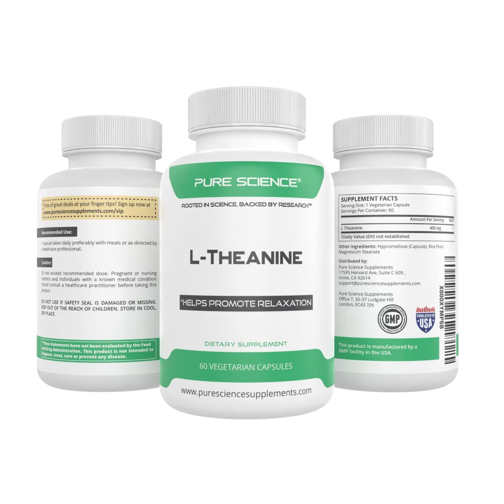 Pure Science L-Theanine 400mg Supplement side view