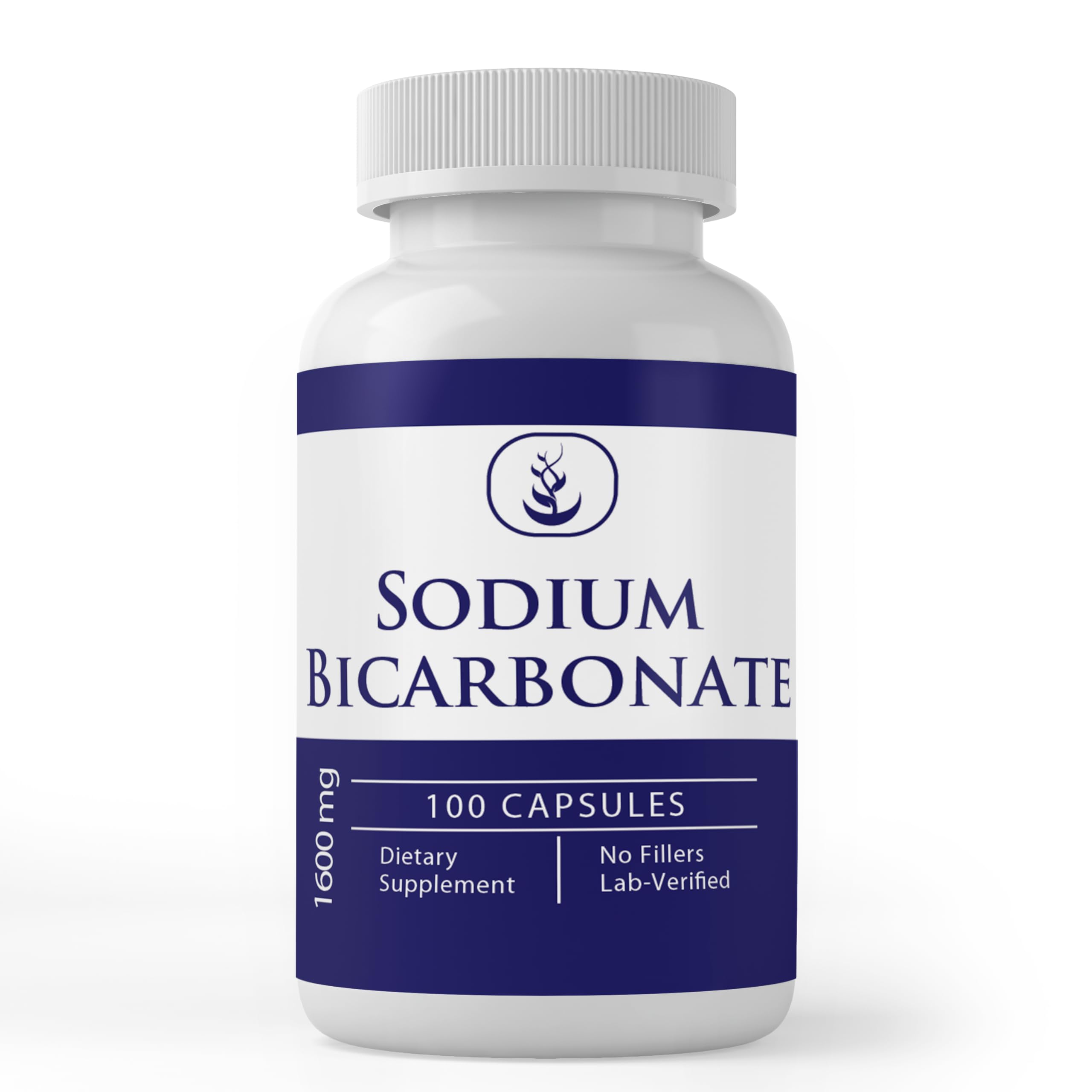 PURE Sodium Bicarbonate Capsules bottle front view