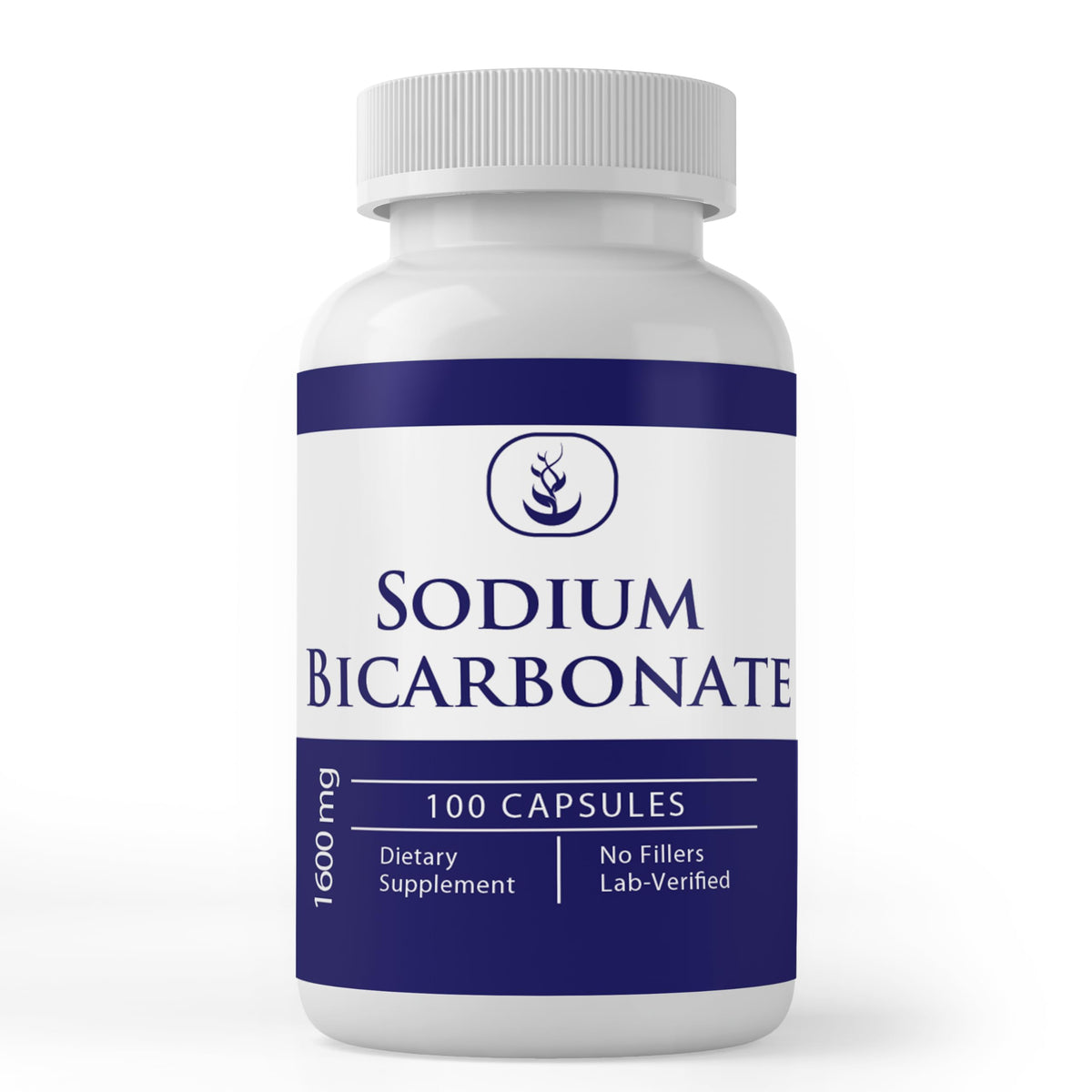 PURE Sodium Bicarbonate Capsules bottle front view