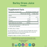 PURE SYNERGY Barley Grass Juice Powder 5.3 oz back view