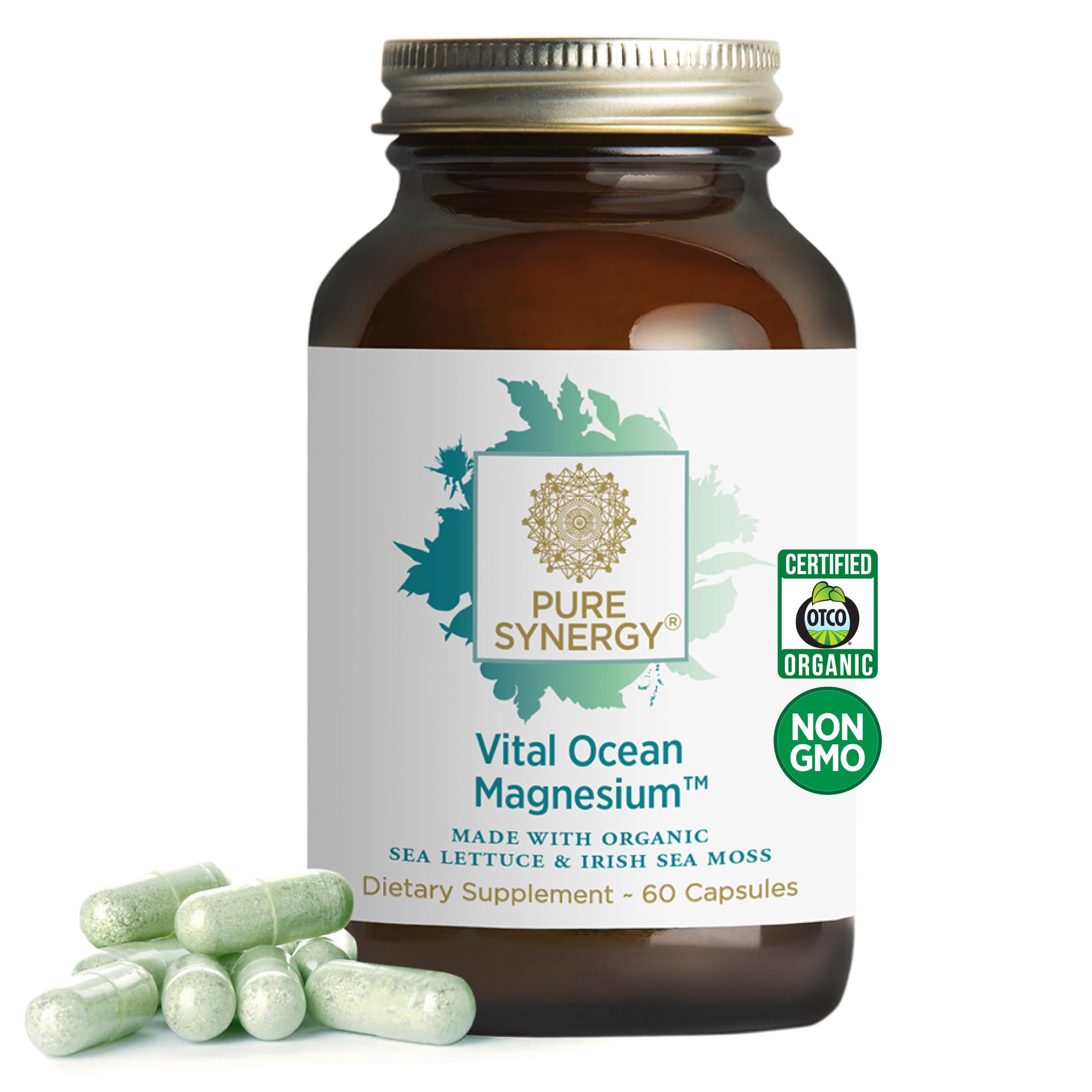 PURE SYNERGY Magnesium Capsules 60 count bottle front view