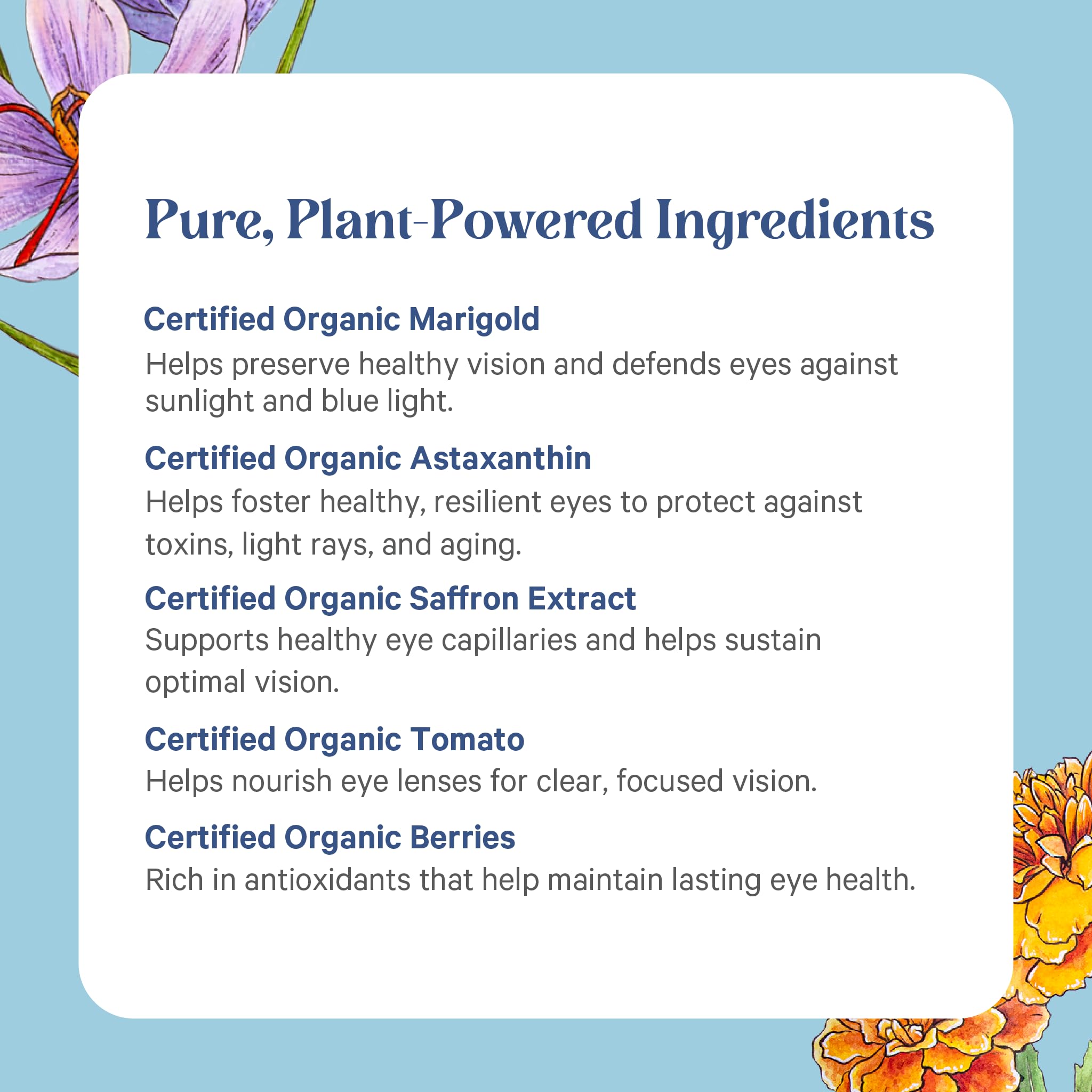 PURE SYNERGY Natural Eye Supplement capsules in hand