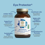 PURE SYNERGY Natural Eye Supplement capsules on a wooden table