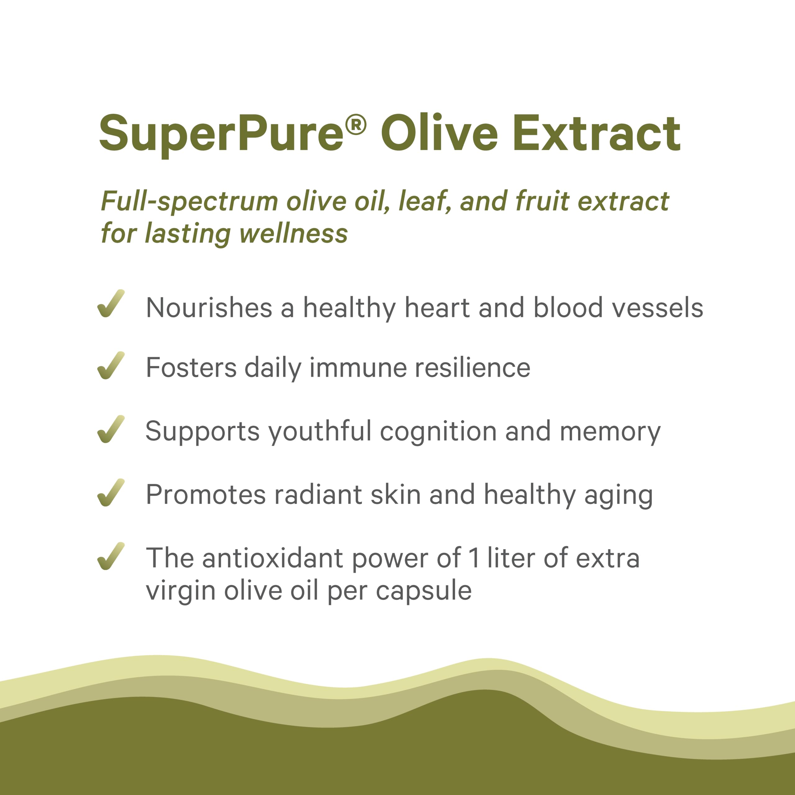PURE SYNERGY Organic Olive Leaf Capsules on a wooden table