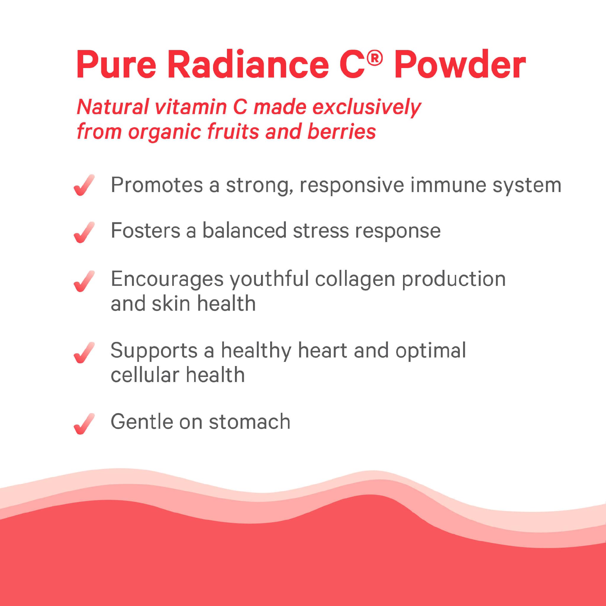 PURE SYNERGY Organic Vitamin C Capsules on a wooden table