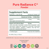 PURE SYNERGY Organic Vitamin C Powder 120g back view with ingredients