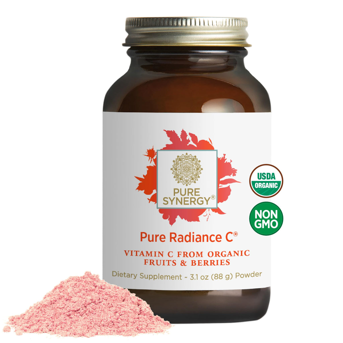 PURE SYNERGY Organic Vitamin C Powder 120g front view