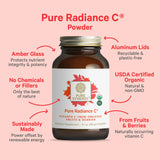PURE SYNERGY Organic Vitamin C Powder 120g lifestyle scene with glass of juice