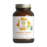 PURE SYNERGY Turmeric Curcumin Complex capsules on a wooden surface