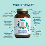 PURE SYNERGY Whole Food Multivitamin tablets on a wooden surface