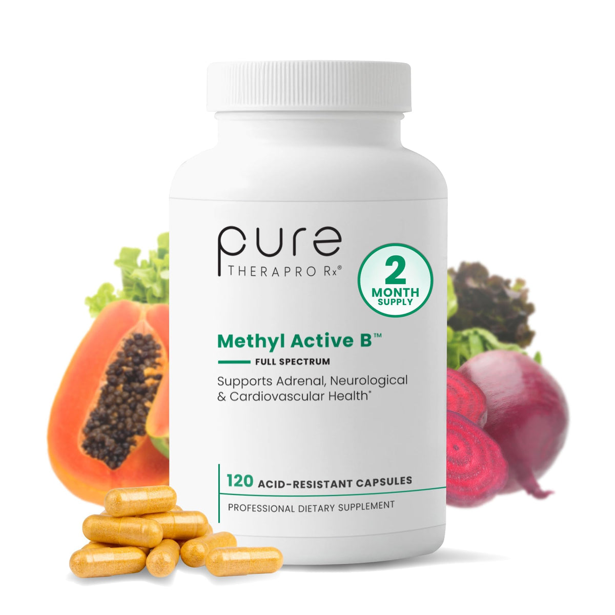 Pure Therapro Rx B-Complex Vitamins 60 vegan capsules front view