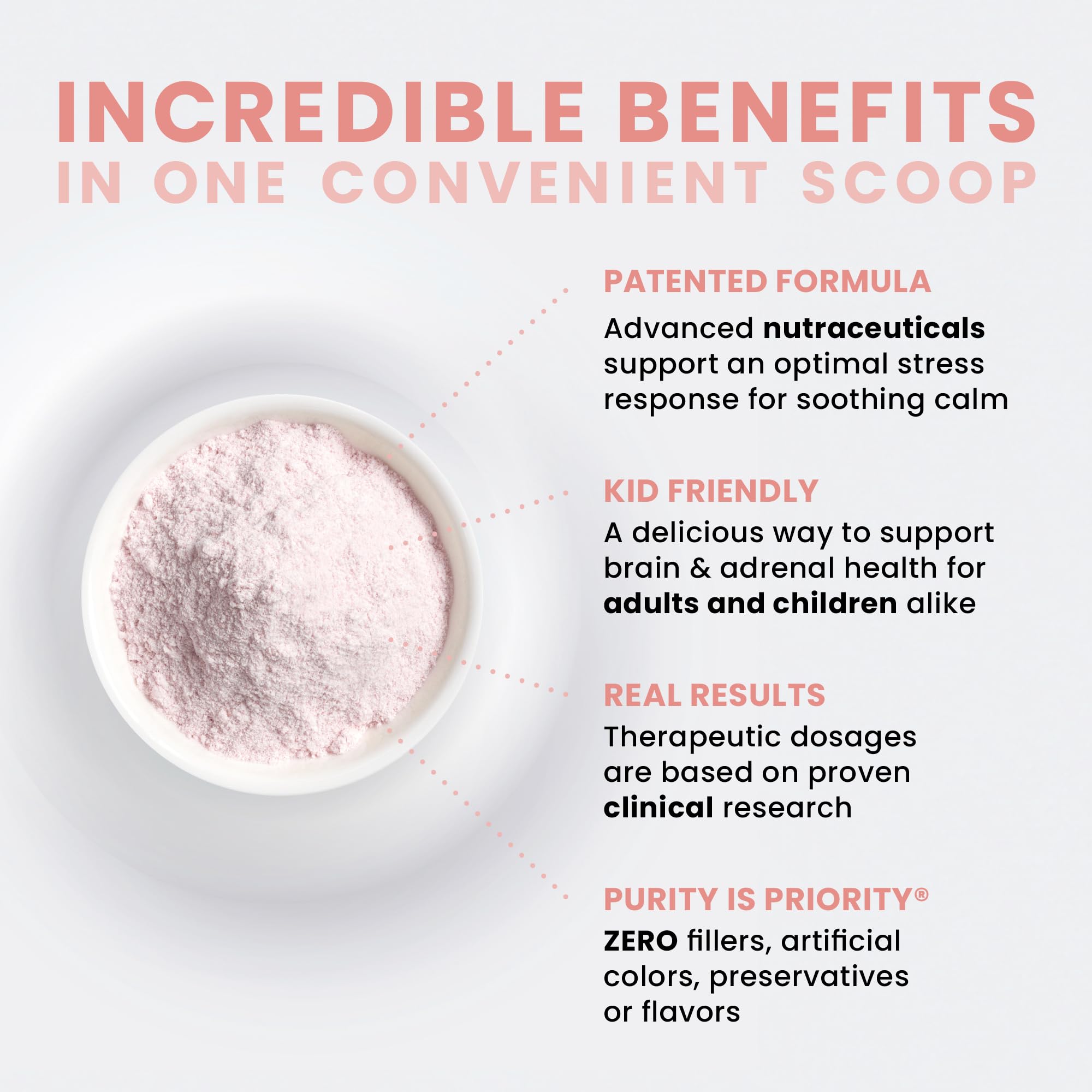Pure Therapro Rx Just daily wellness Supplement scoop showing powder