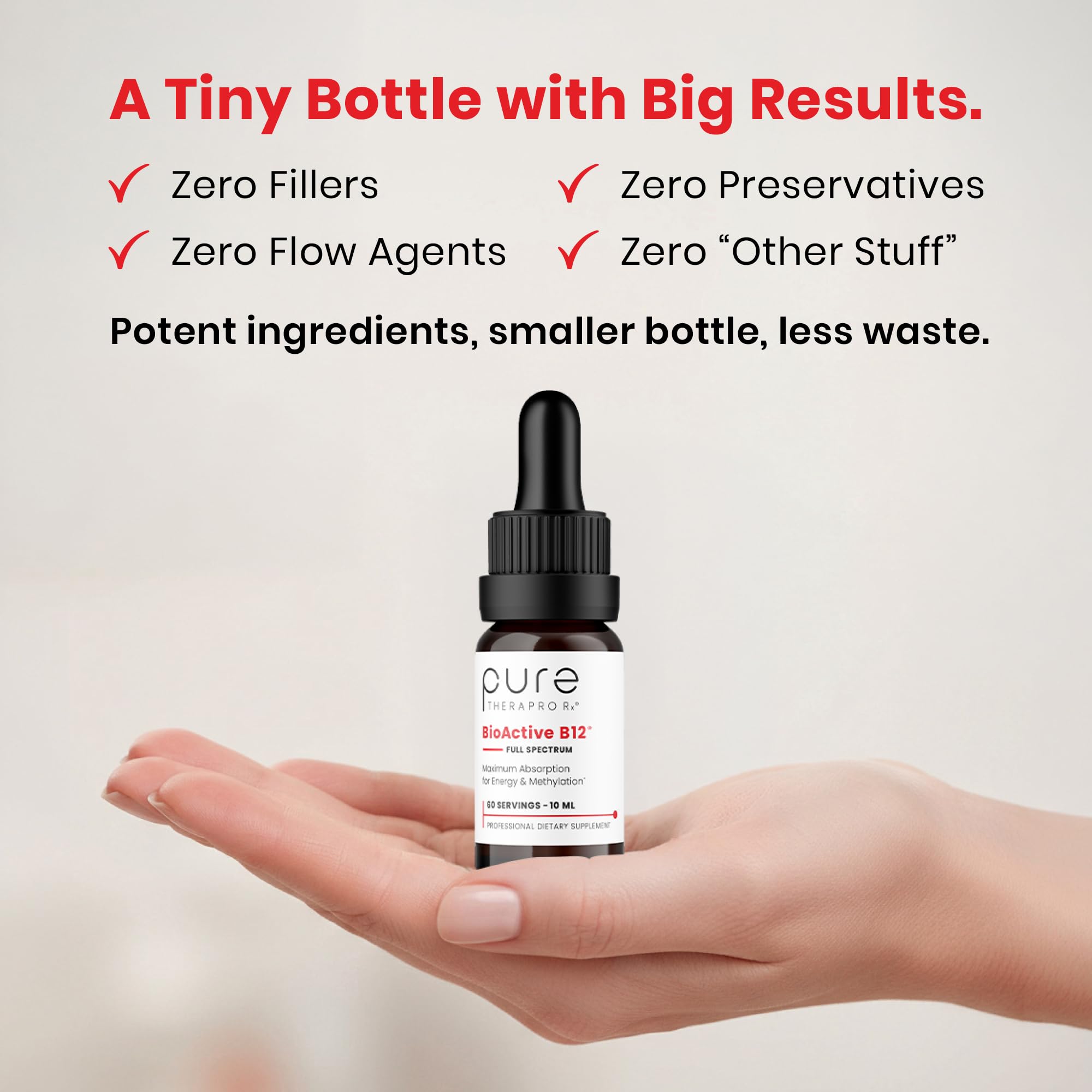 Pure Therapro Rx Methyl B12 Liquid Supplement in a lifestyle setting