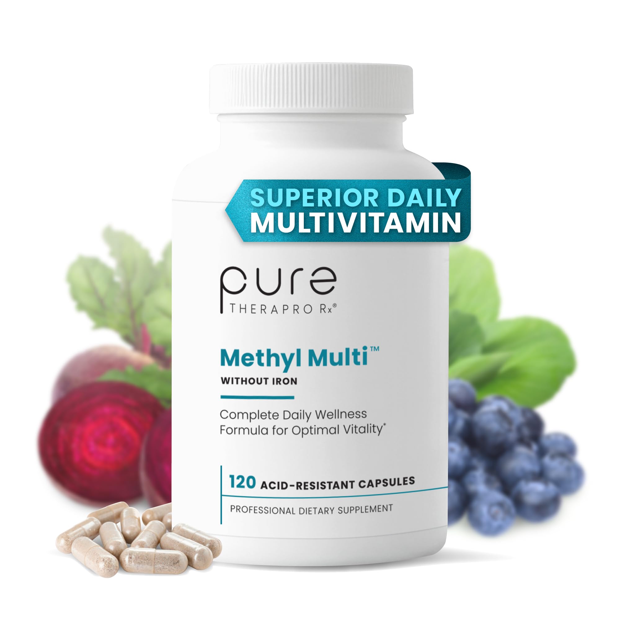 Pure Therapro Rx Methyl Multi without Iron front view of packaging