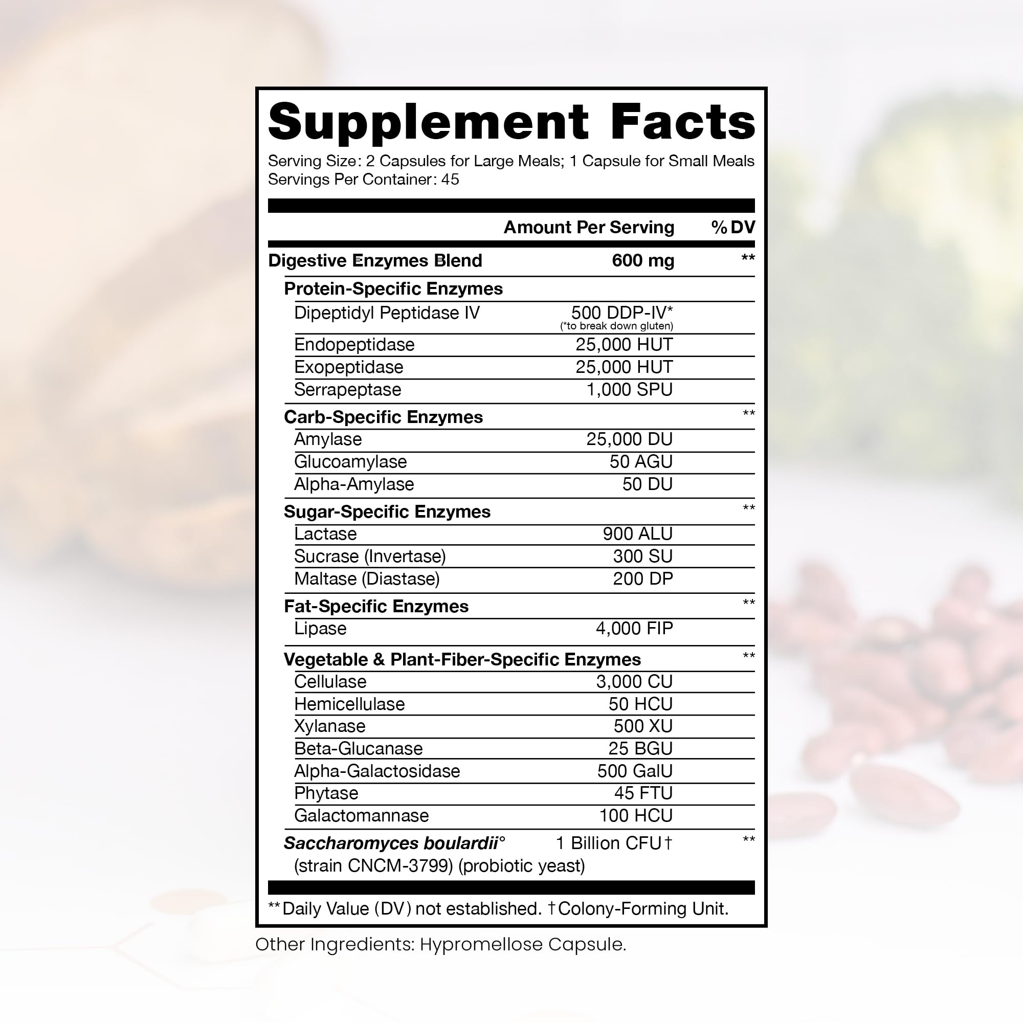 Pure Therapro Rx Multi-Enzymes 600mg side view