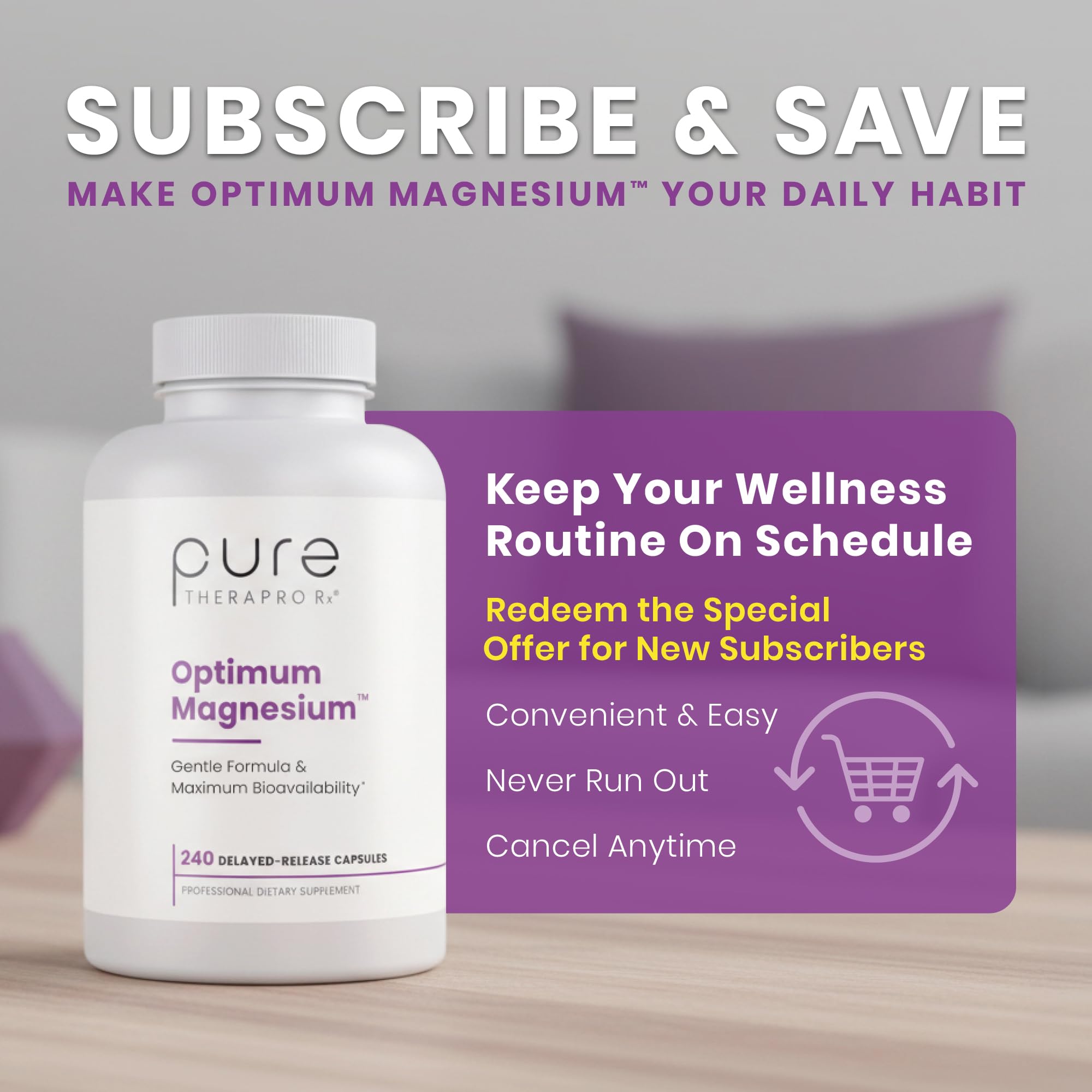 Pure Therapro Rx Optimum Magnesium 250mg capsules side view