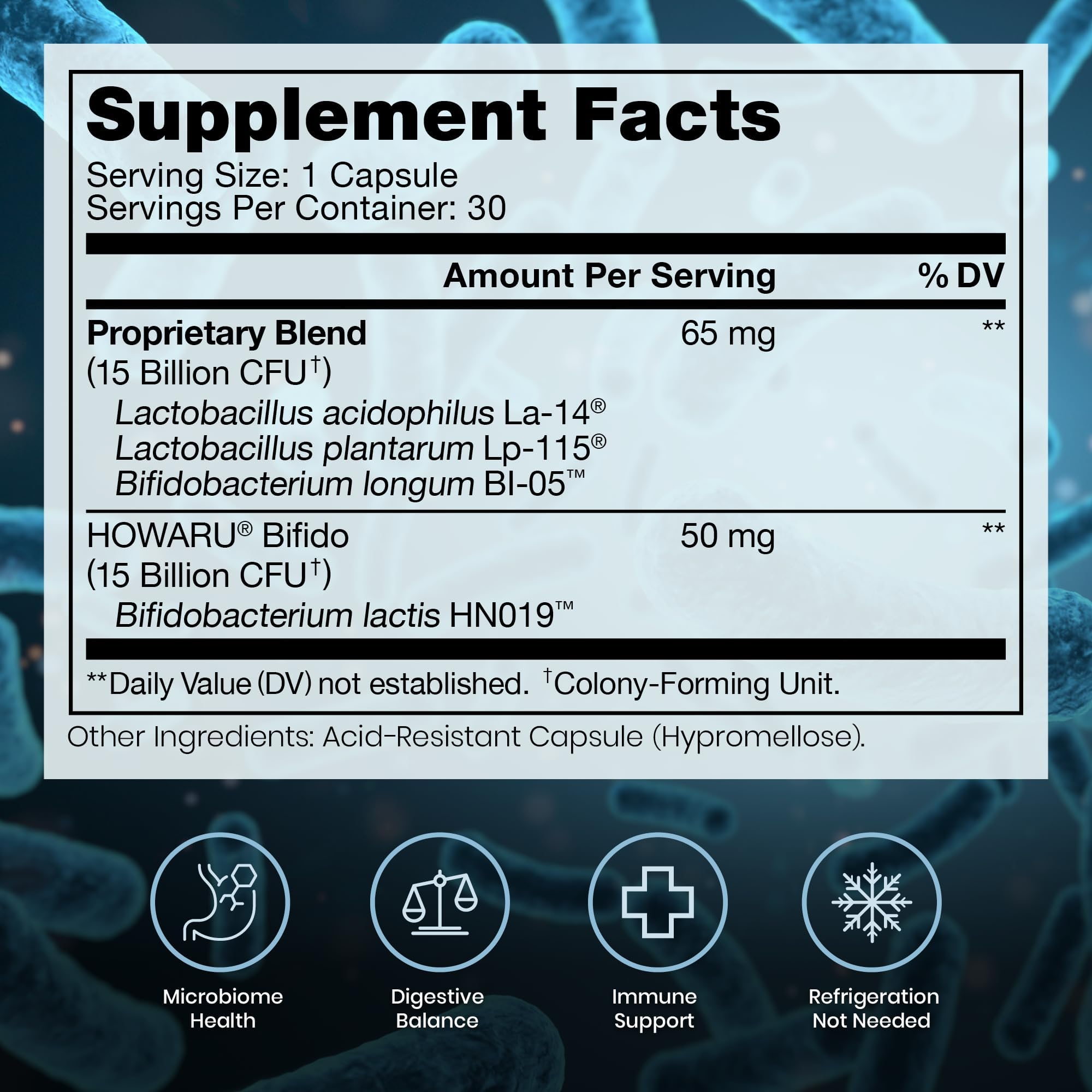 Pure Therapro Rx Power Probiotic Daily 30 Billion CFU Capsules side view