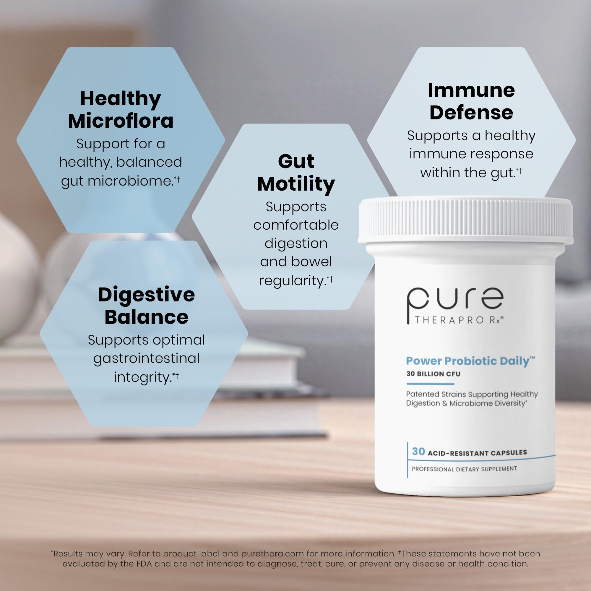 Pure Therapro Rx Power Probiotic Daily 30 Billion CFU Capsules with DRcaps technology