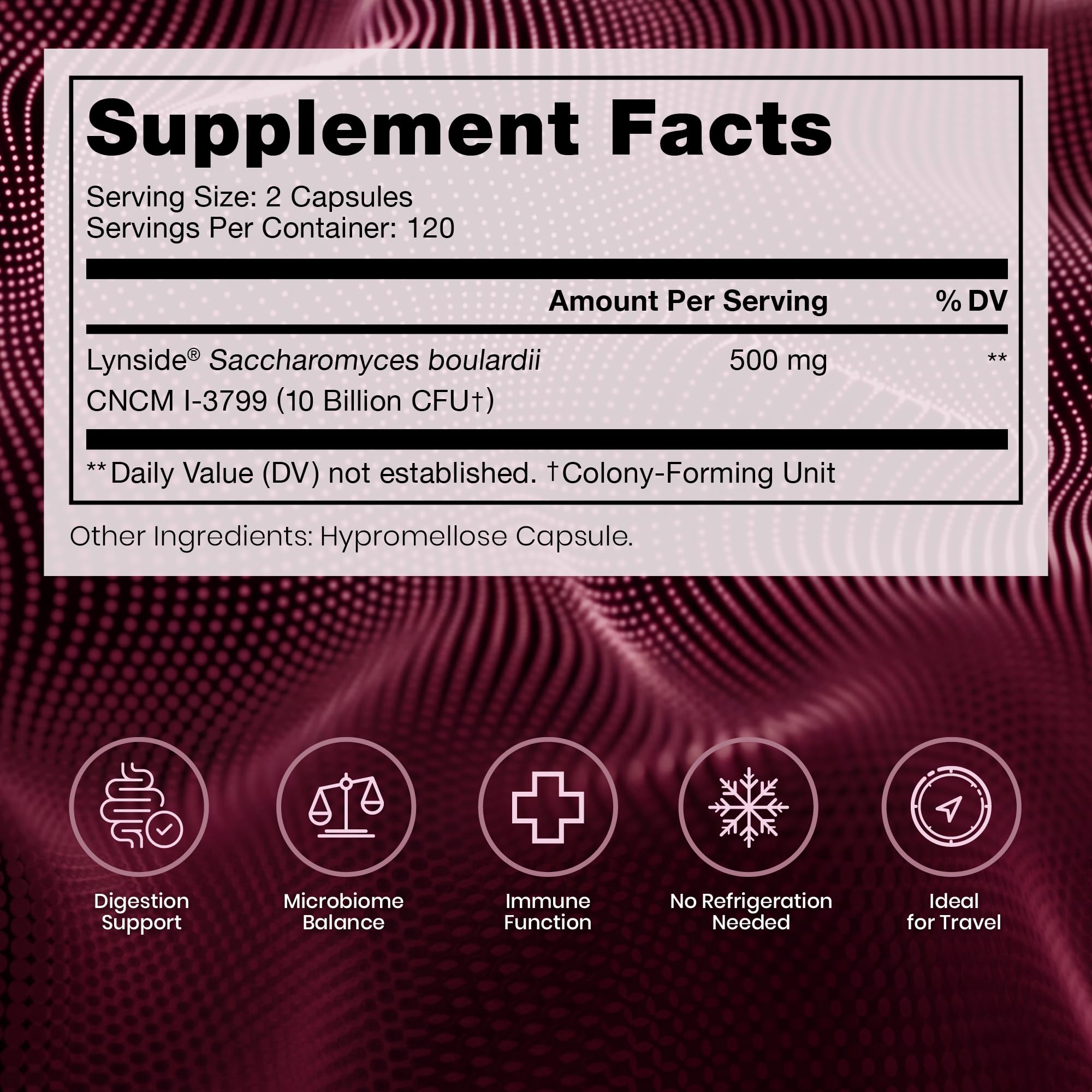 Pure Therapro Rx Saccharomyces Boulardii Probiotic Capsules side view