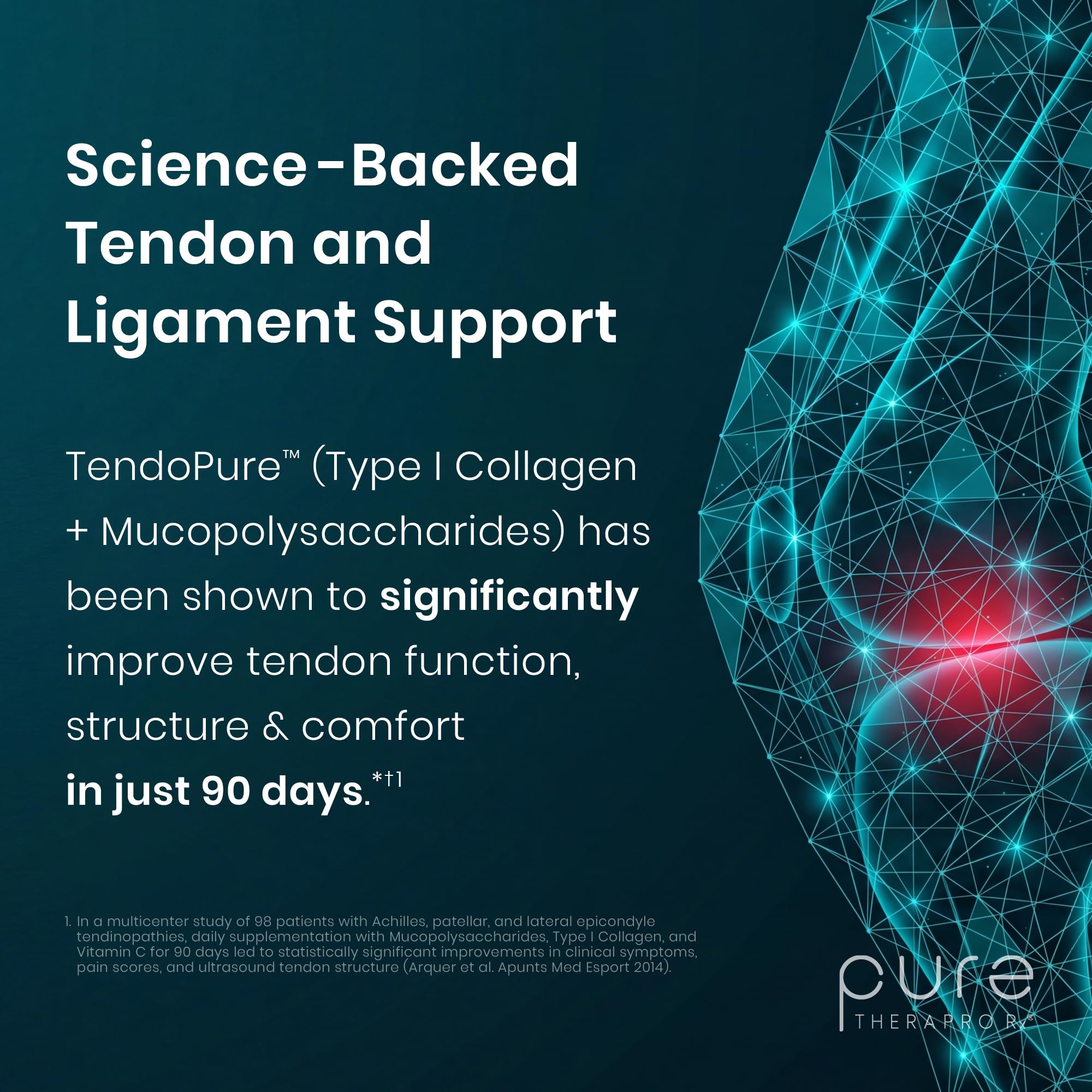 Pure Therapro Rx Tendopure supplement bottle with measuring spoon