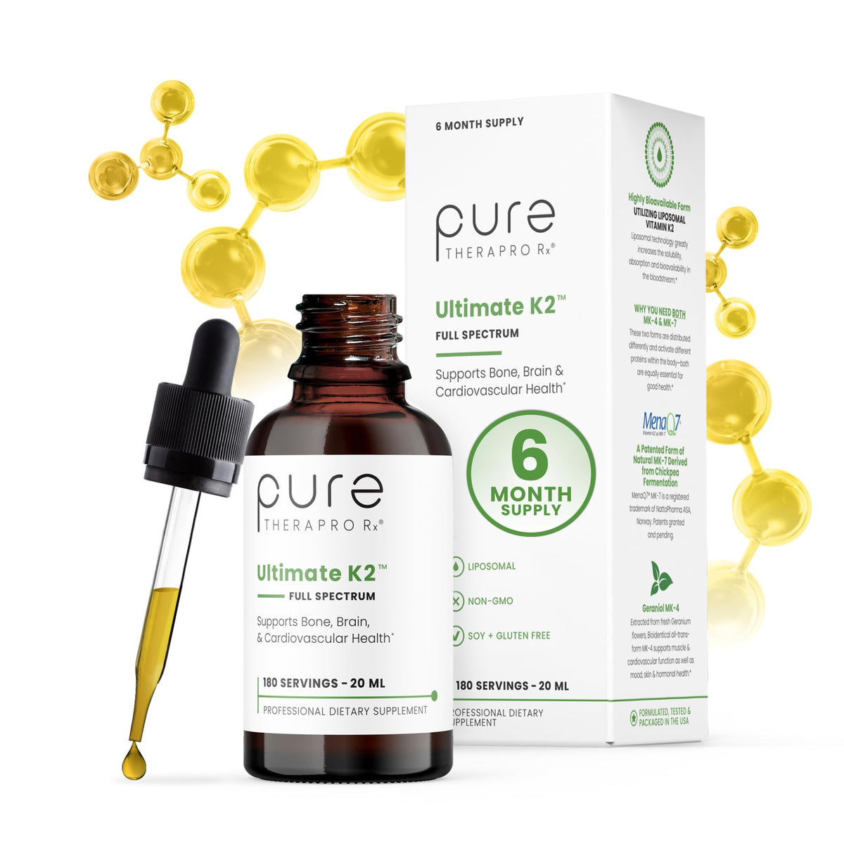 Pure Therapro Rx Ultimate K2 liquid multivitamin bottle front view