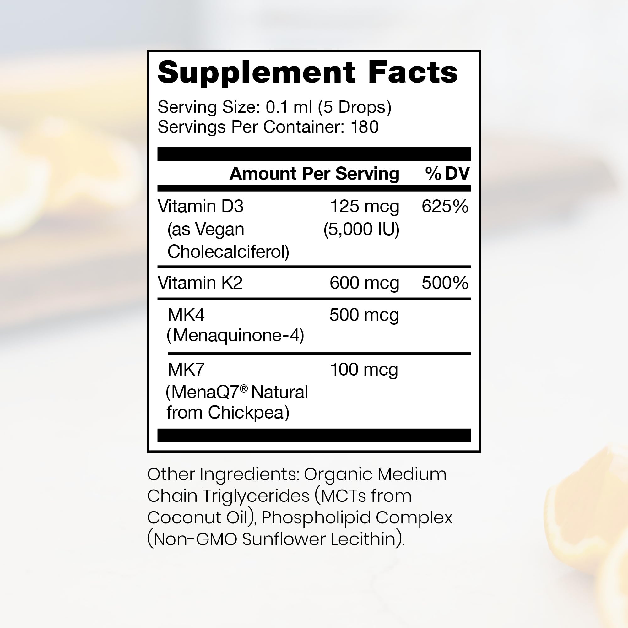 Pure Therapro Rx Vitamin D3 & K2 Liposomal Drops packaging