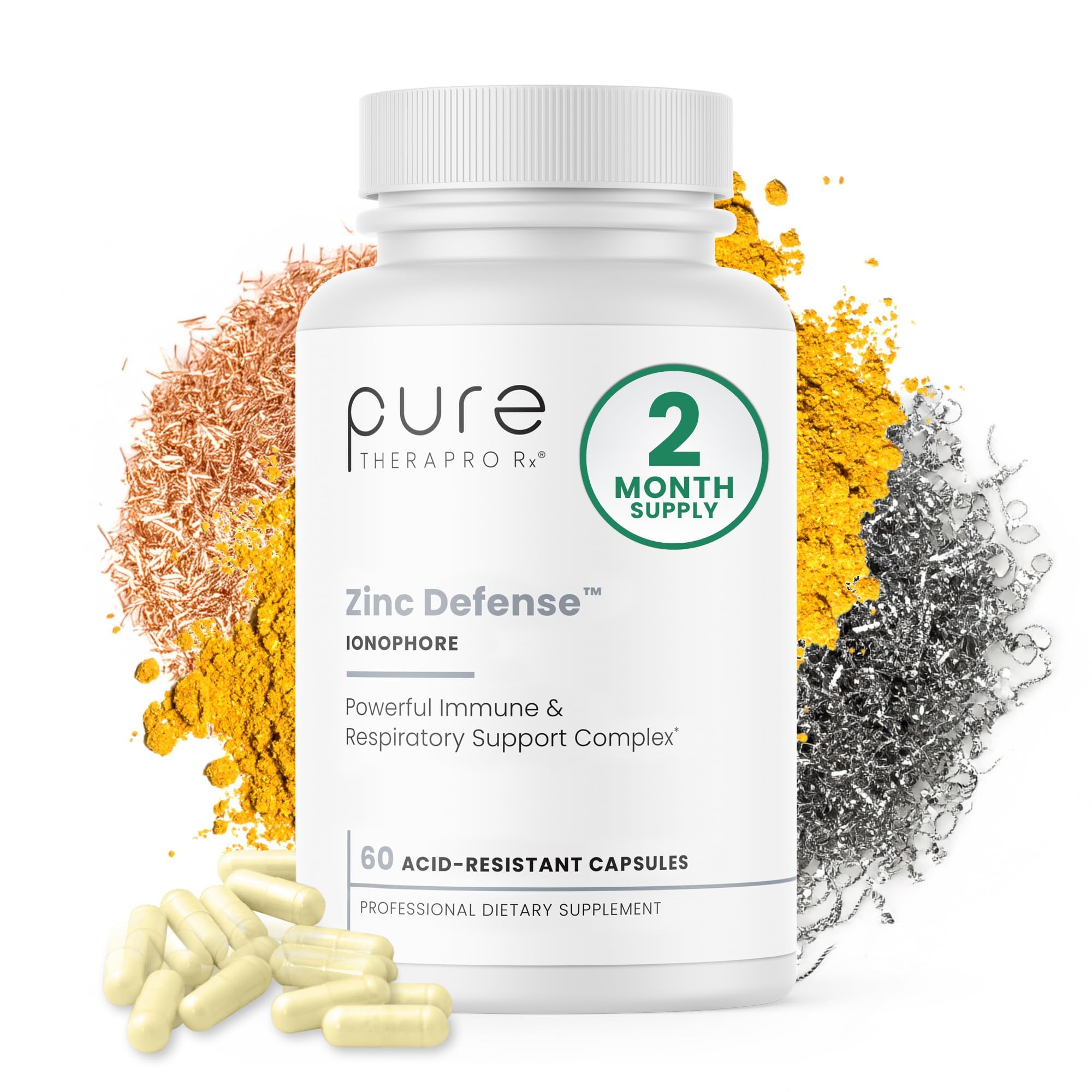 Pure Therapro Rx Zinc Defense supplement bottle front view