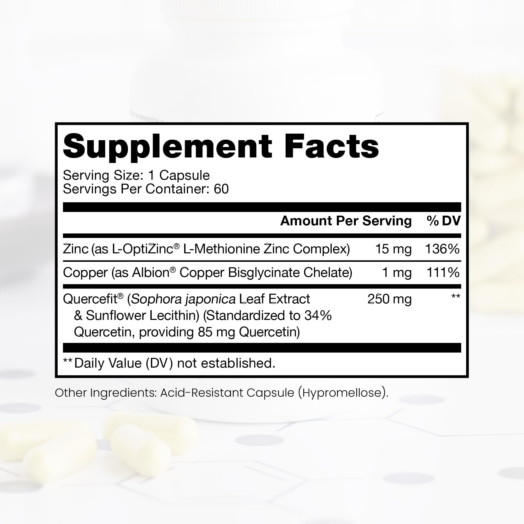 Pure Therapro Rx Zinc Defense supplement side view