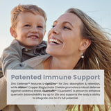 Pure Therapro Rx Zinc Defense supplement with a glass of water