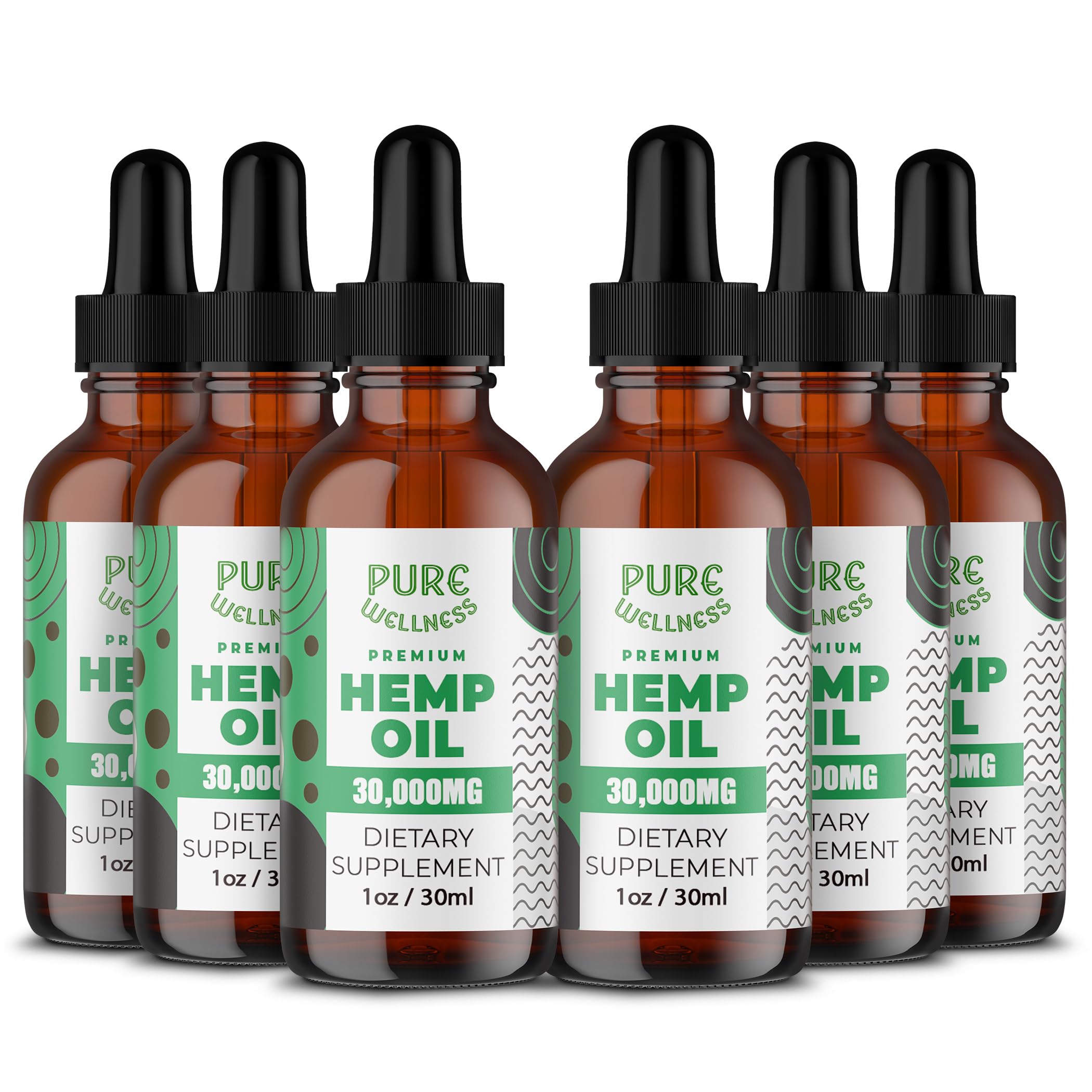 Pure Wellness Omega 3-6-9 Supplement 30,000mg bottle front view