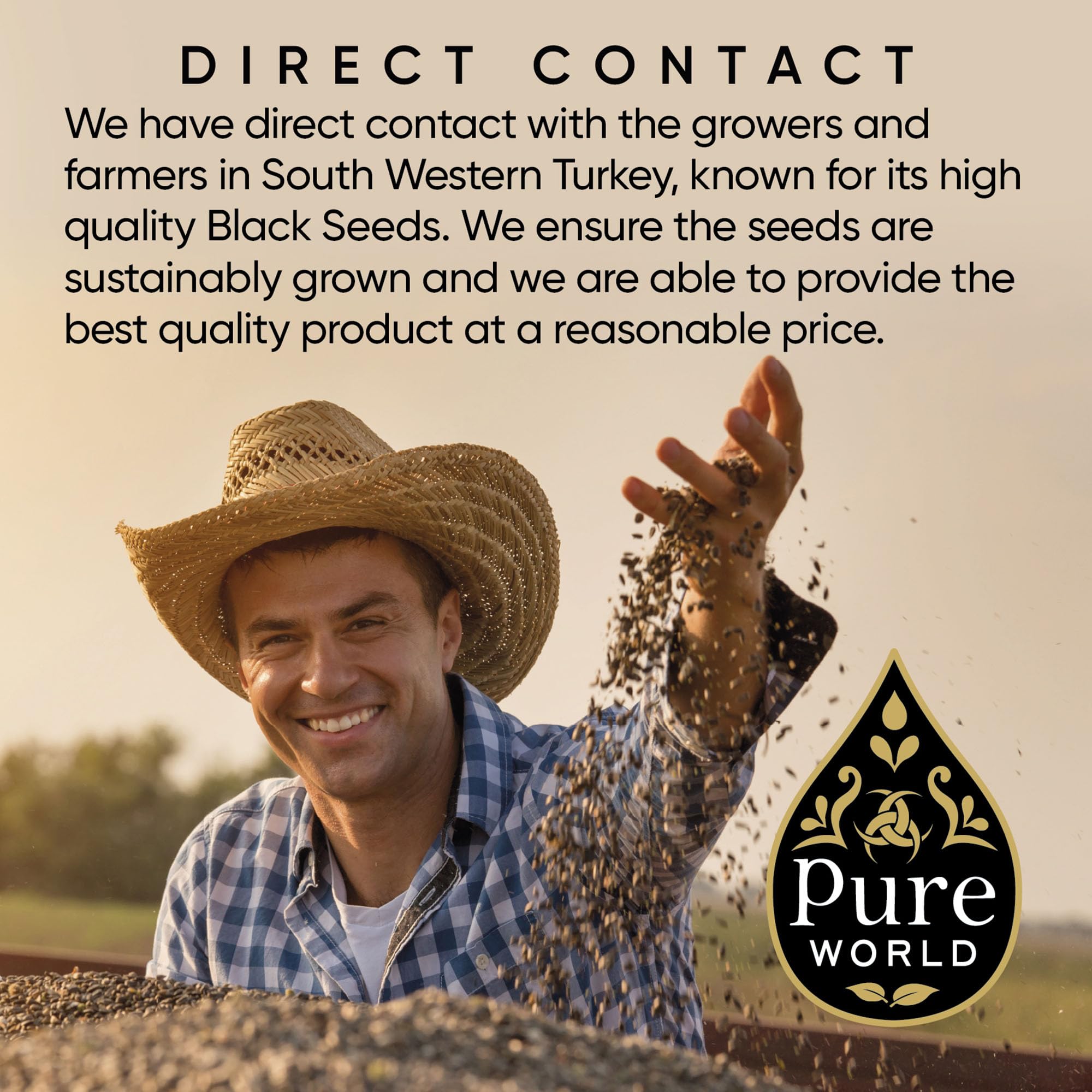 Pure World Black Seed Oil 100g back view showing ingredients