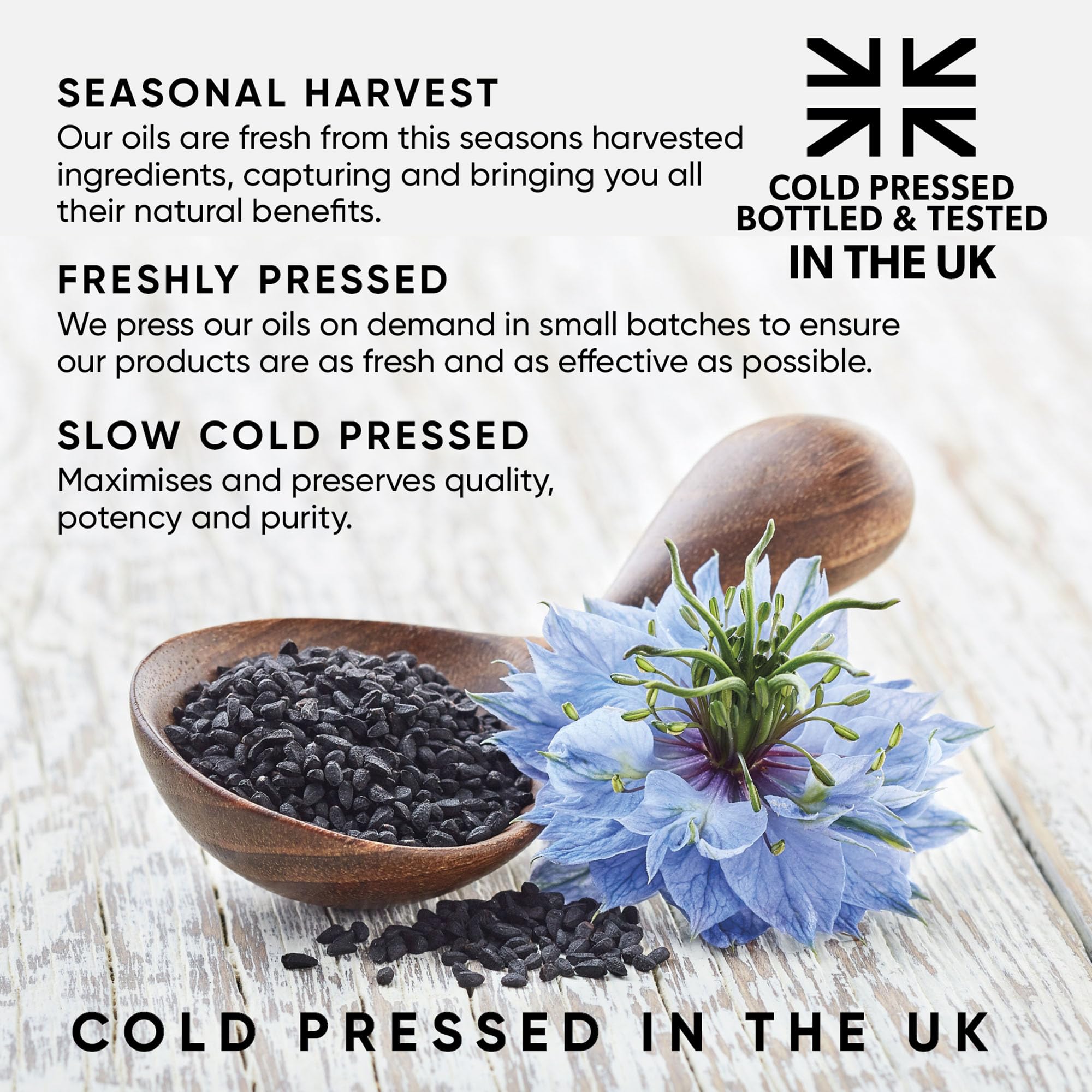 Pure World Black Seed Oil 100g in kitchen setting