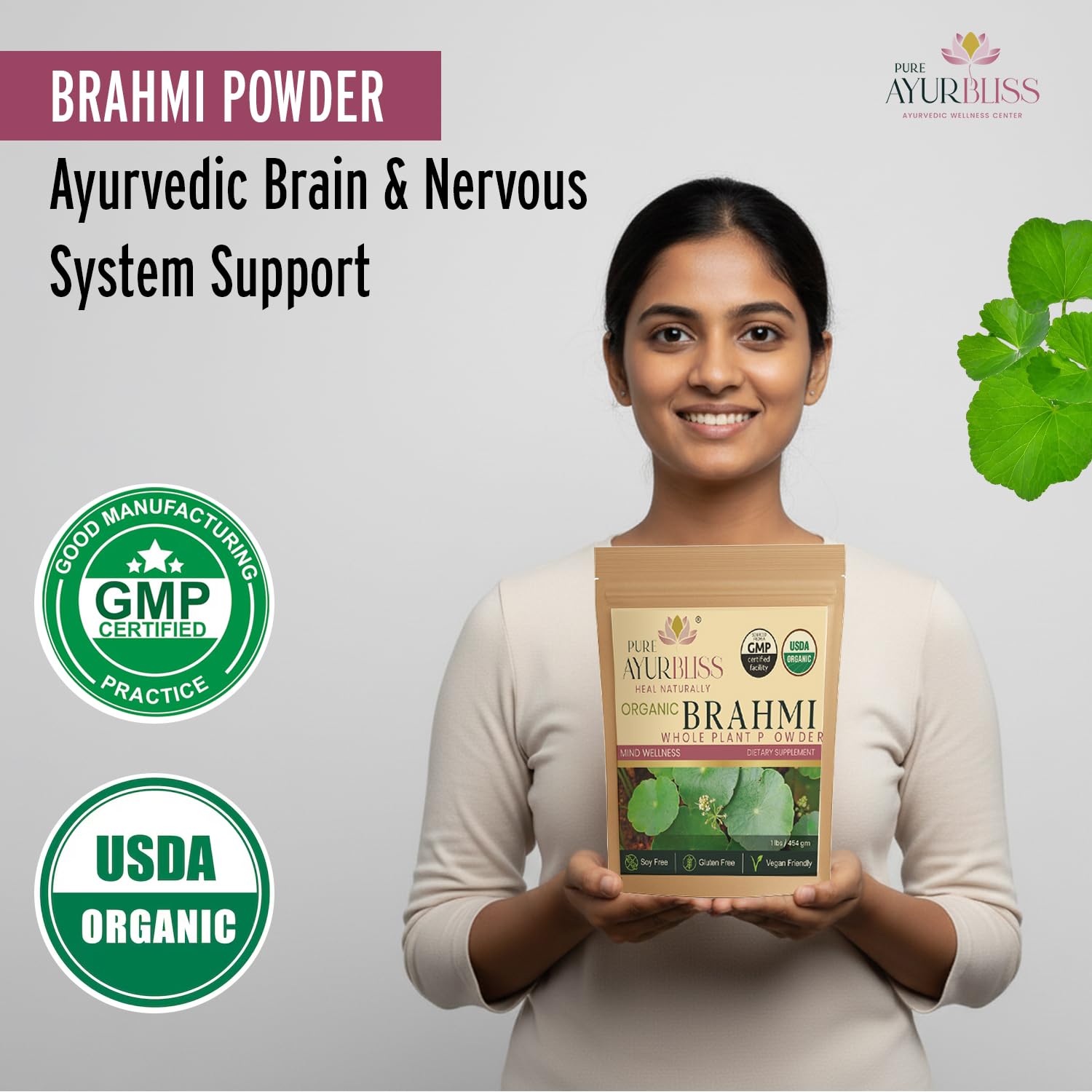 PureAyurbliss Bacopa Monnieri Herbal Supplement ingredients list