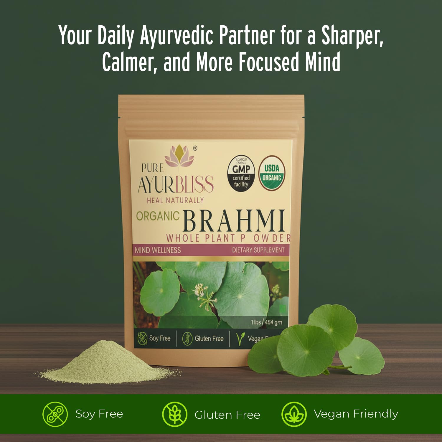 PureAyurbliss Bacopa Monnieri Herbal Supplement packaging