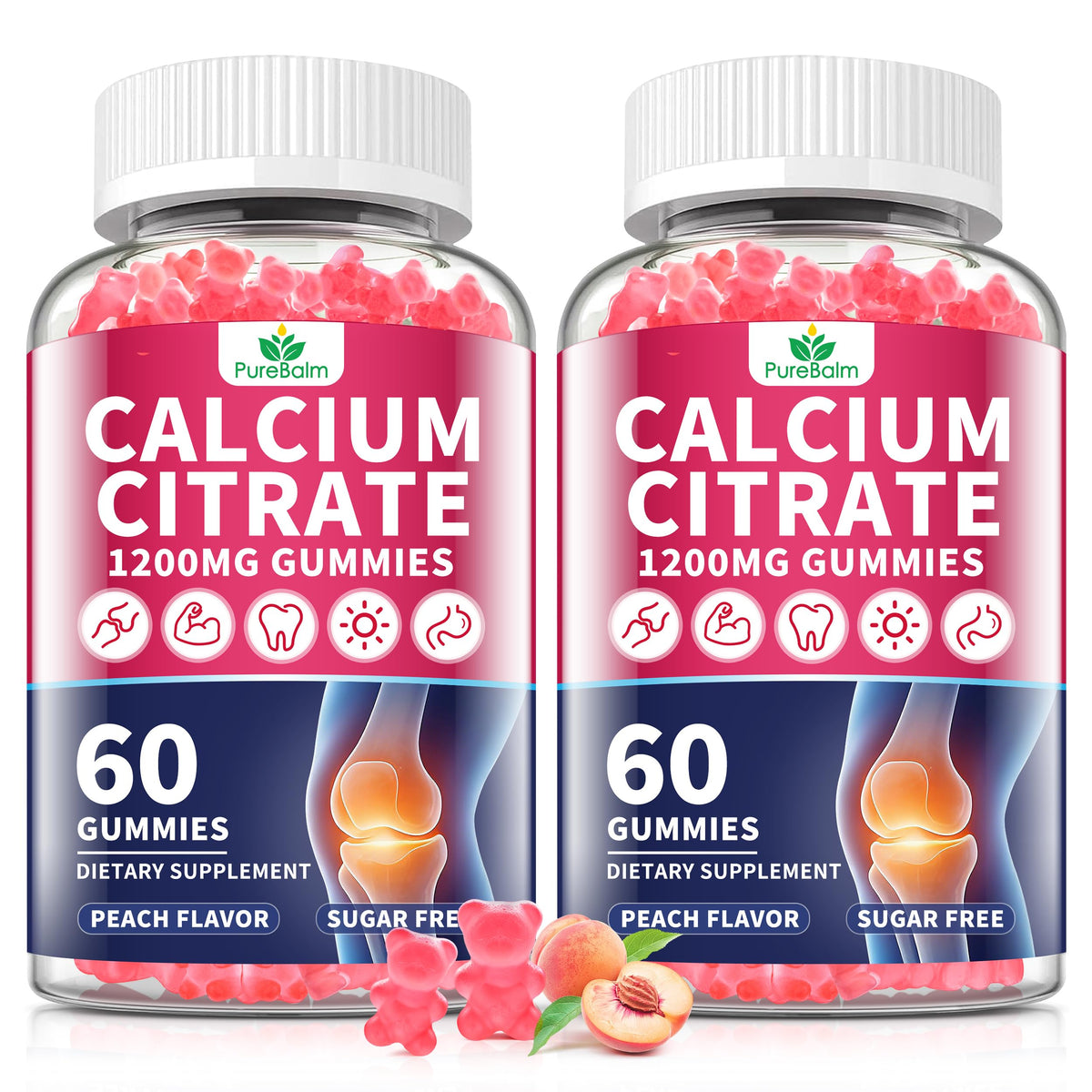 PureBalm Calcium Citrate Gummies front view with packaging
