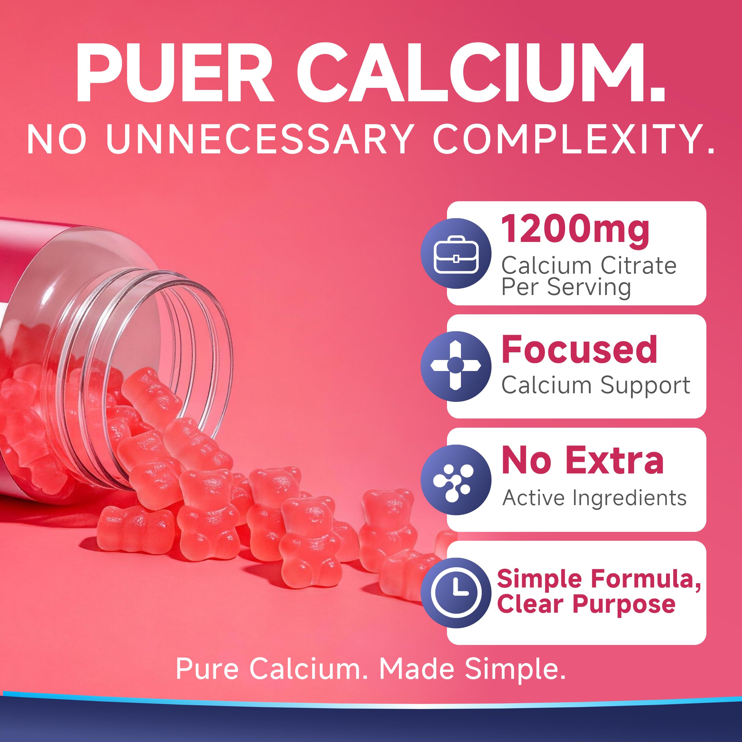 PureBalm Calcium Citrate Gummies side view of bottle