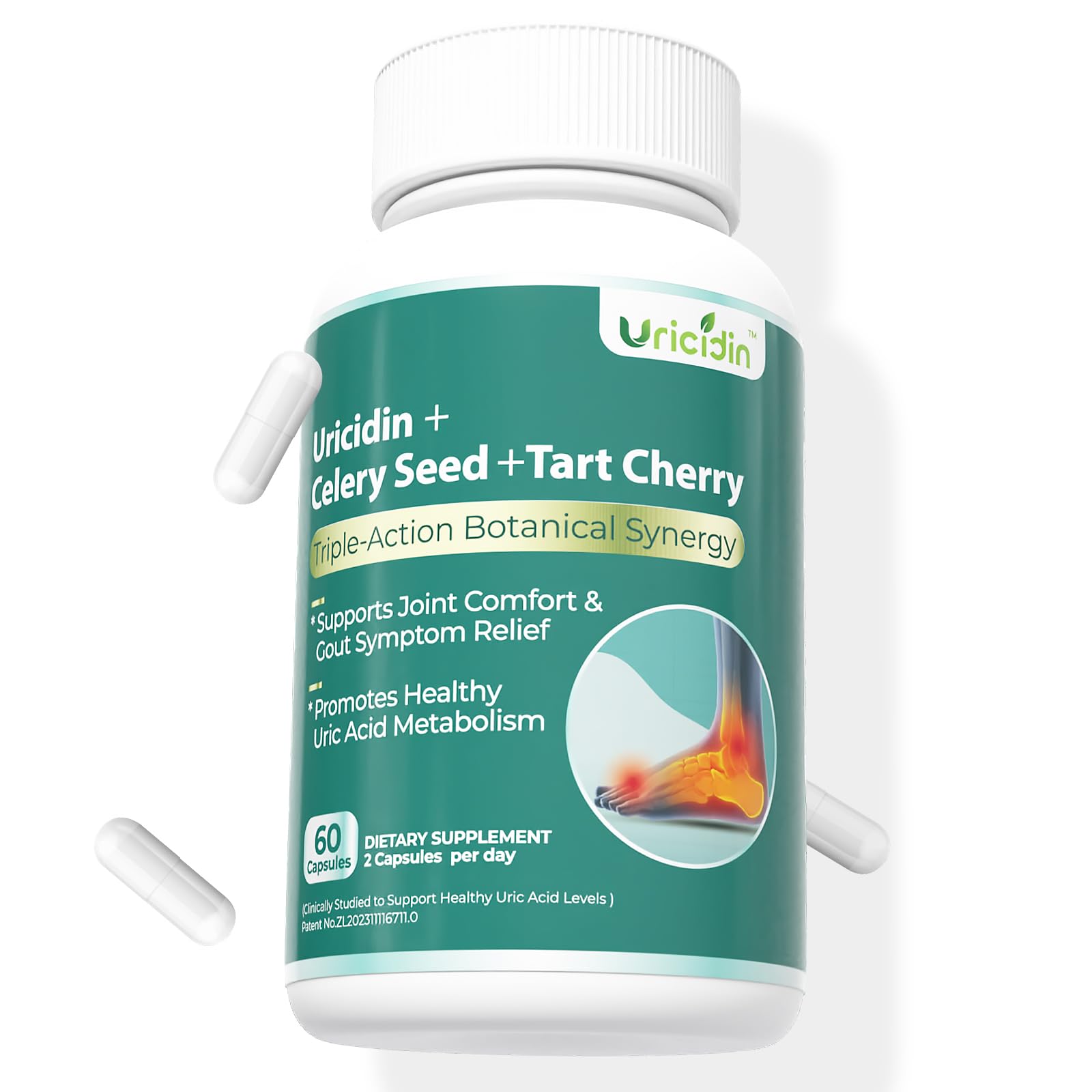 PureBotan Uric Acid Support 3-in-1 Herbal Formula front view