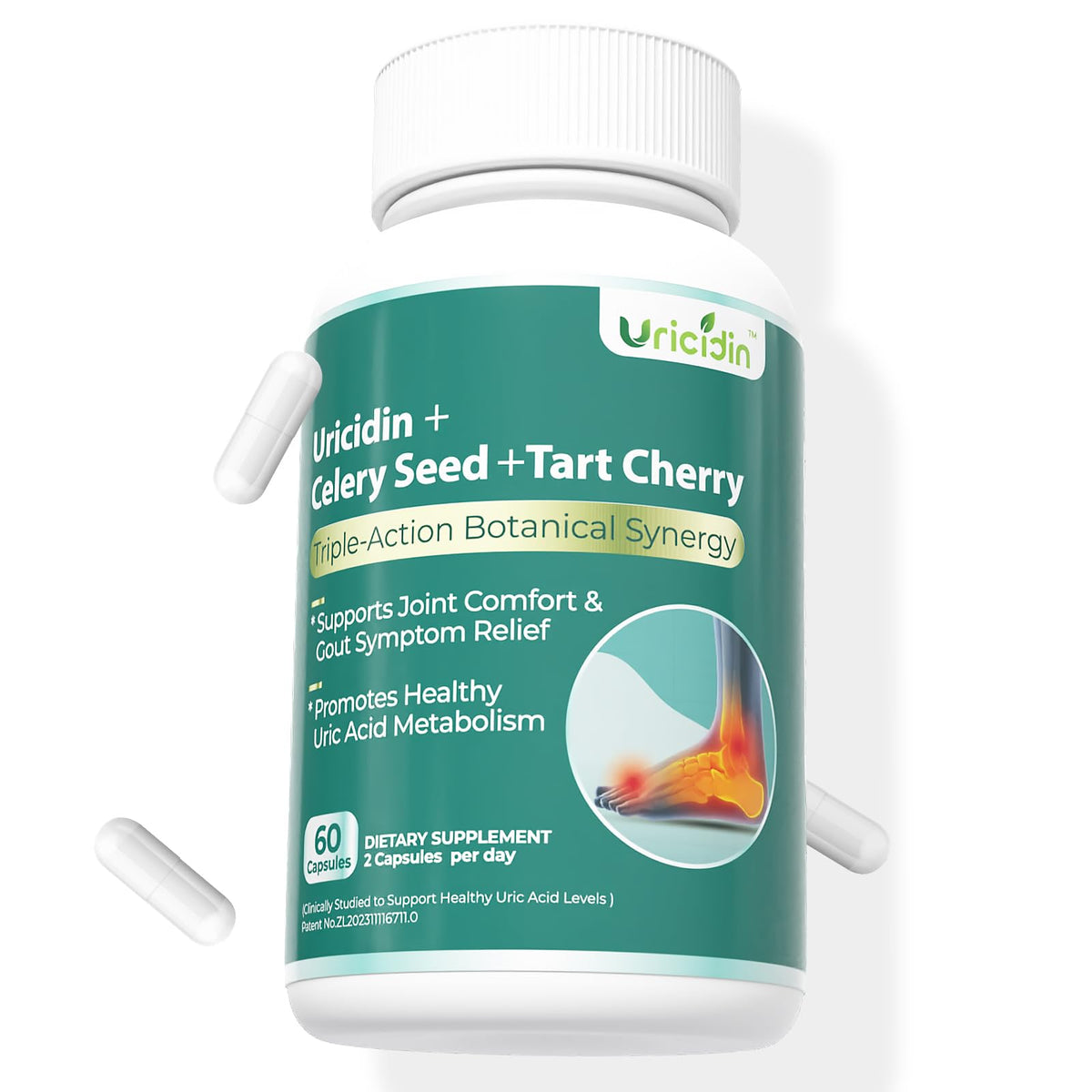 PureBotan Uric Acid Support 3-in-1 Herbal Formula front view