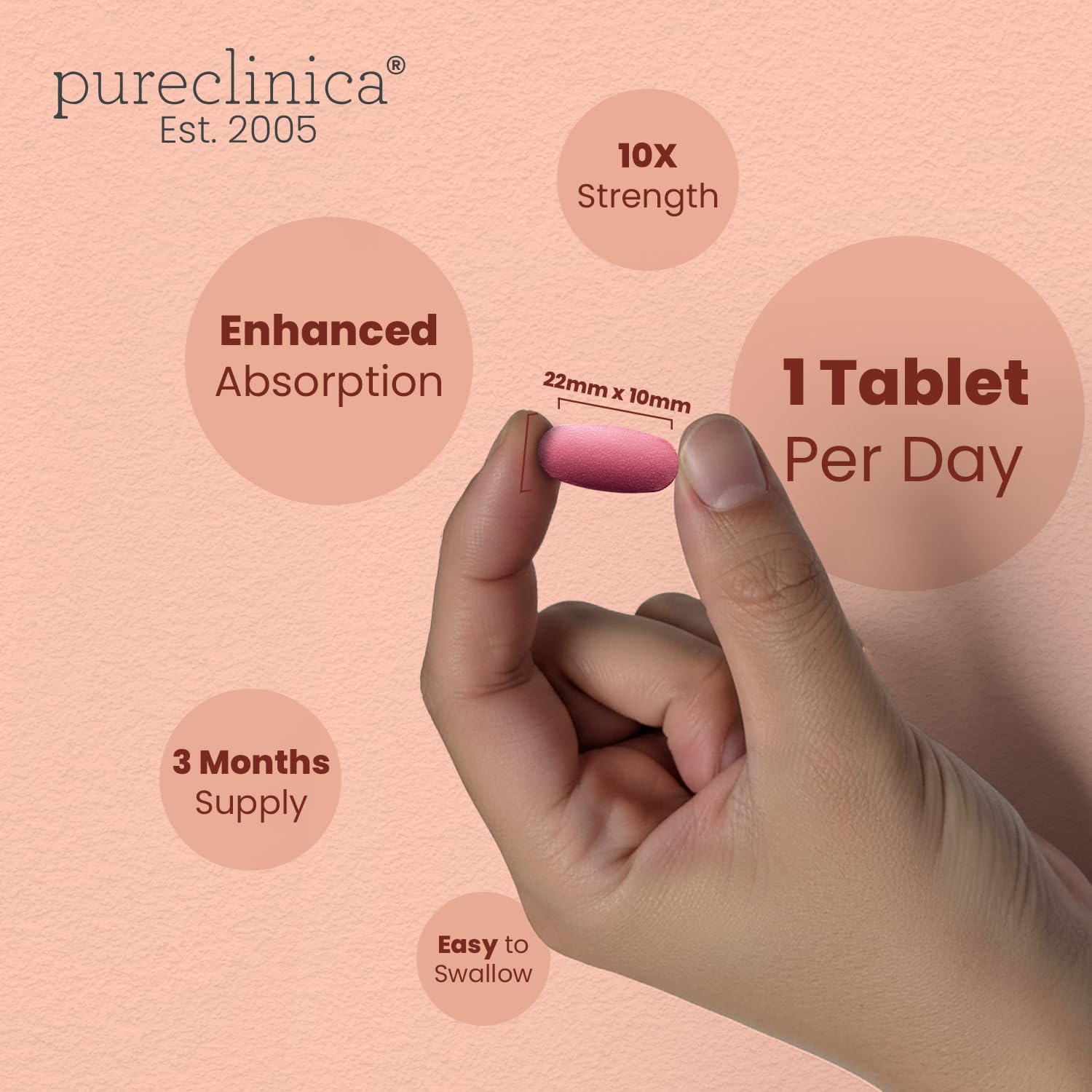 pureclinica High Absorption Resveratrol 1000mg tablet with black pepper extract